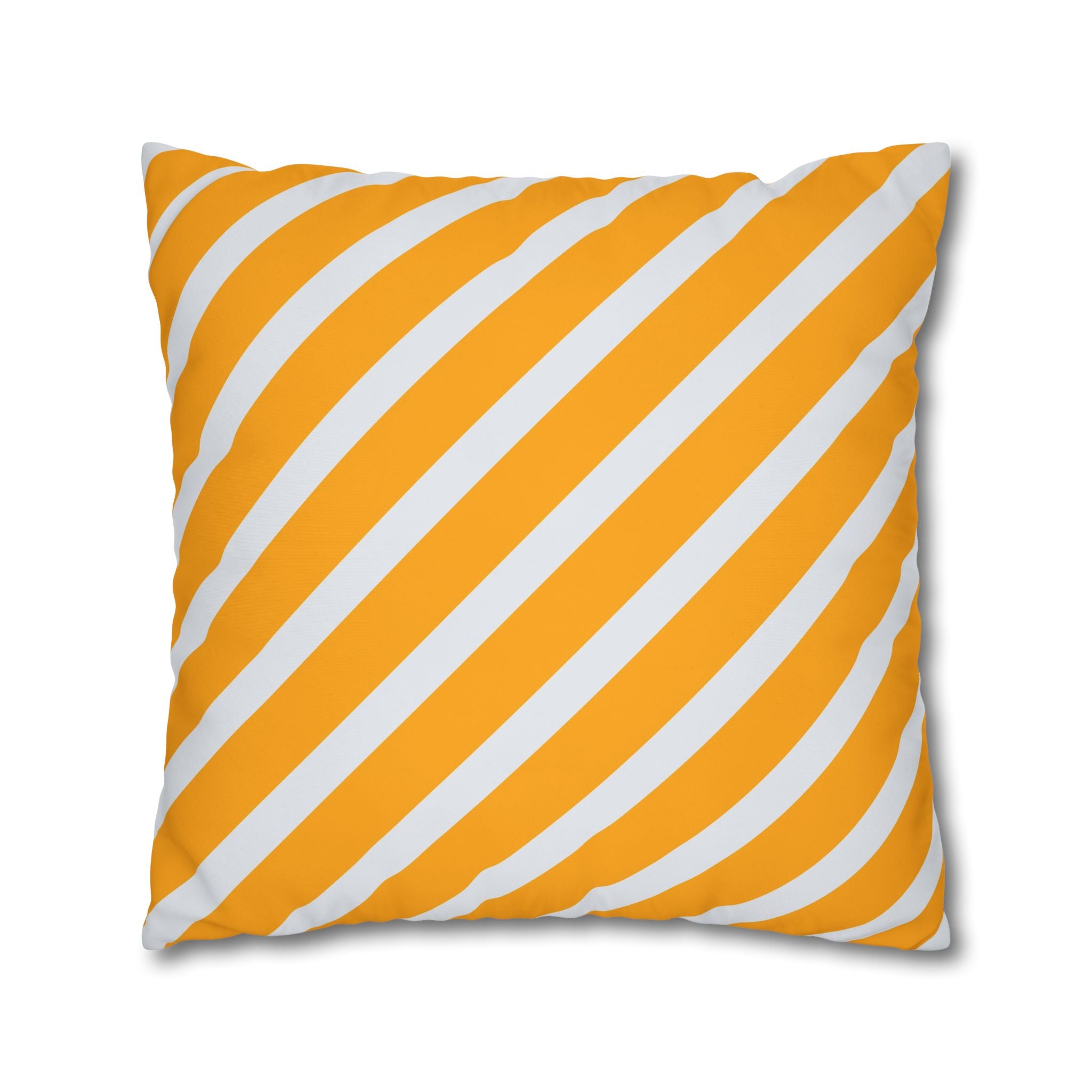 Neon Orange & Gray Diagonal Stripe Pillowcase