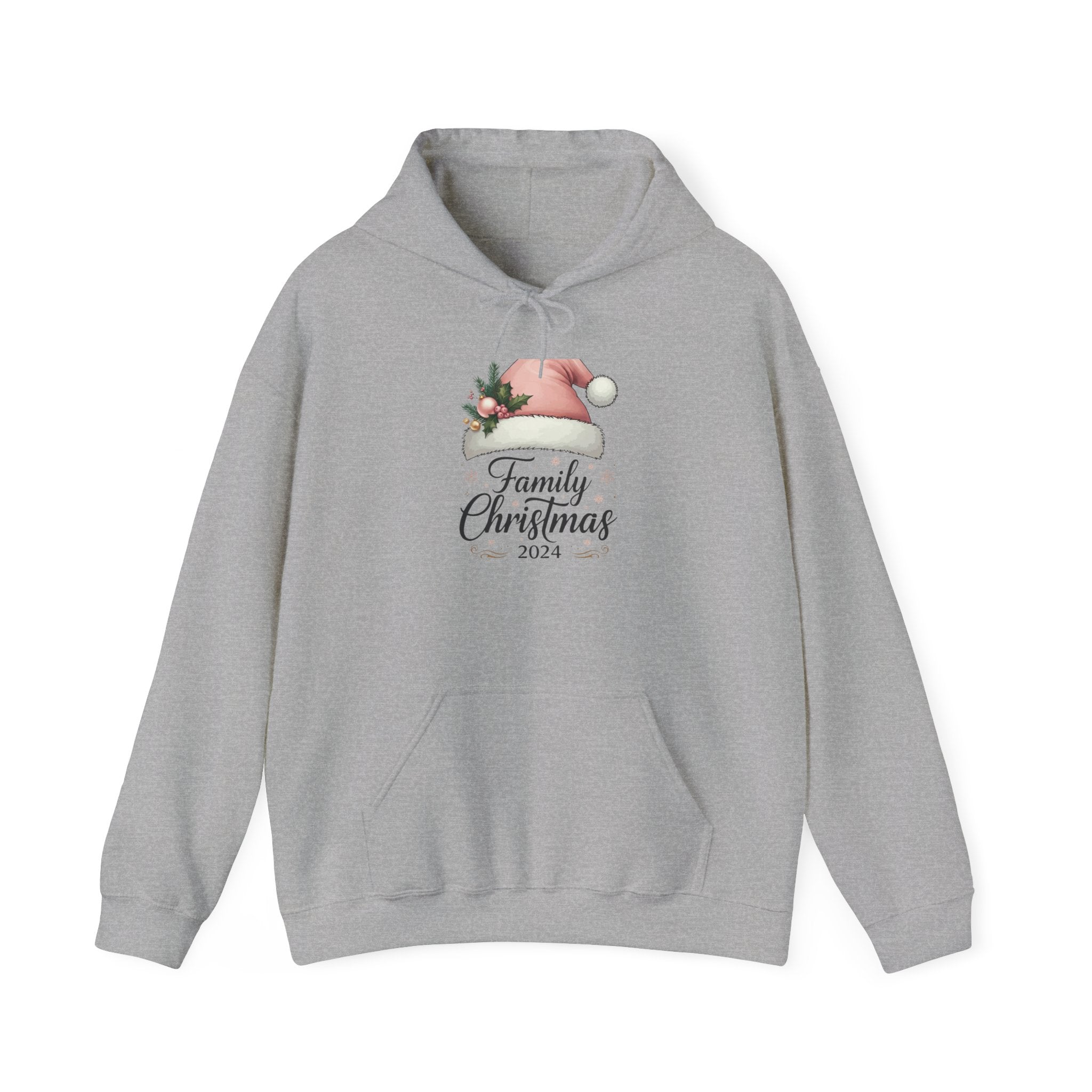 Pink Santa Hat Family Christmas Hoodie 2024