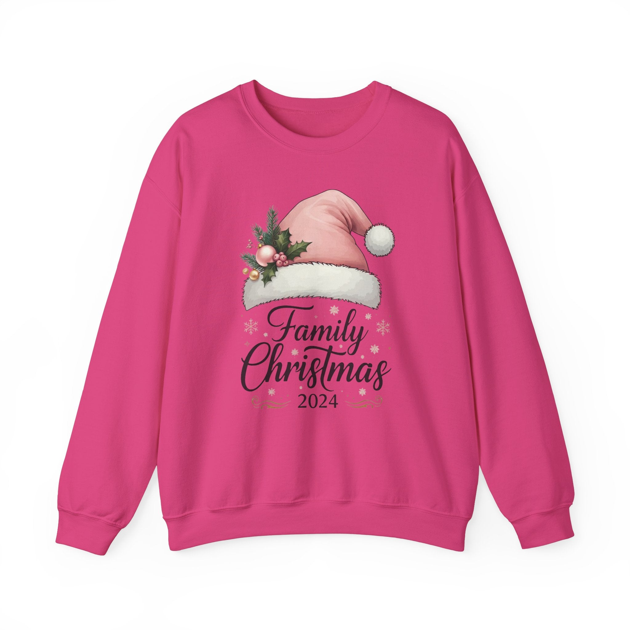 Pink Santa Hat Family Christmas 2024 Sweatshirt