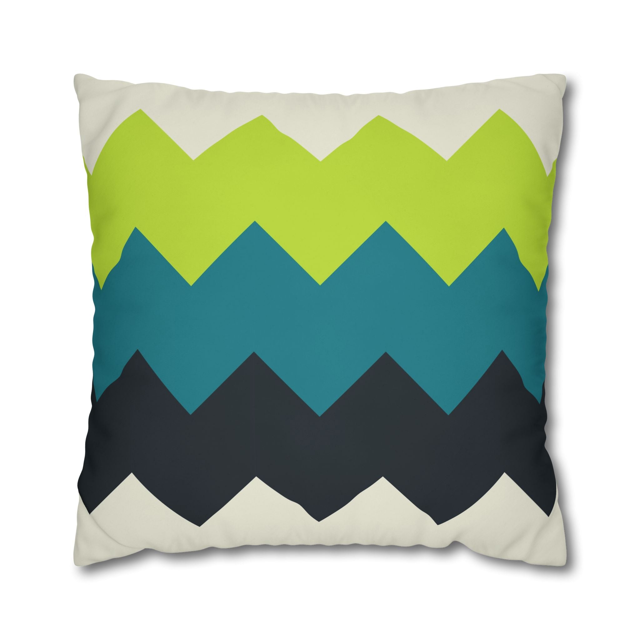 Chevron Stripe Pillowcase - Teal & Lime