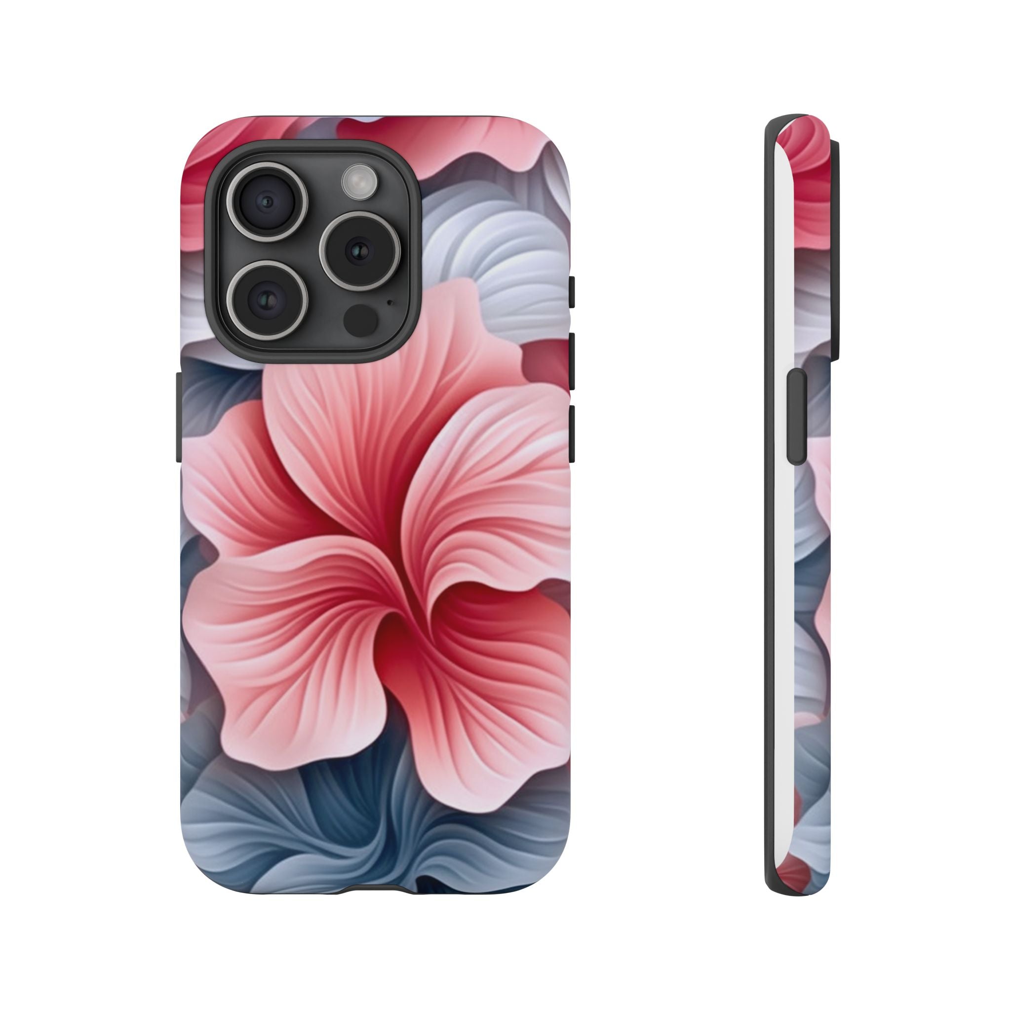 Abstract Floral Pink iPhone Case - Hexagon Stone