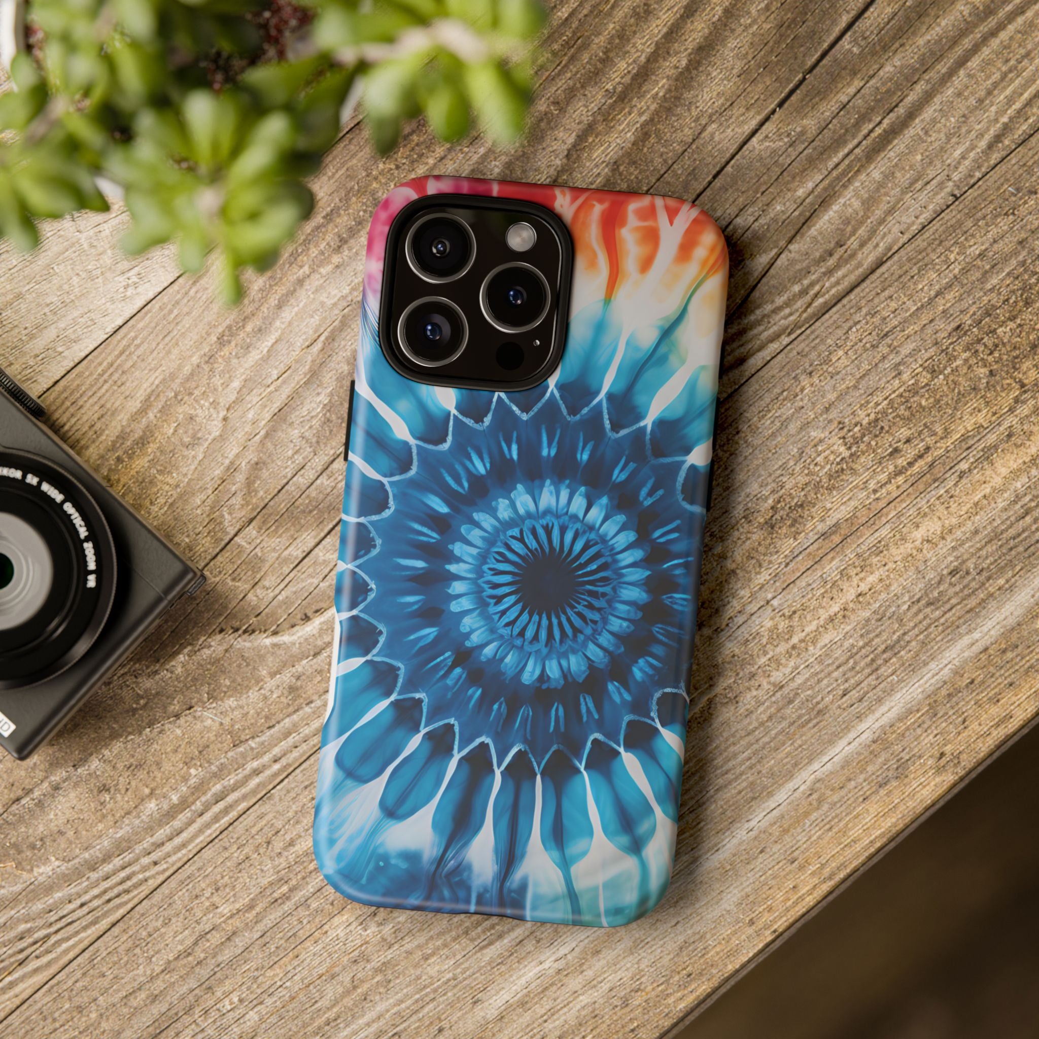 Cosmic Mandala Tie-Dye iPhone Case - Rugged Hexagon Stone