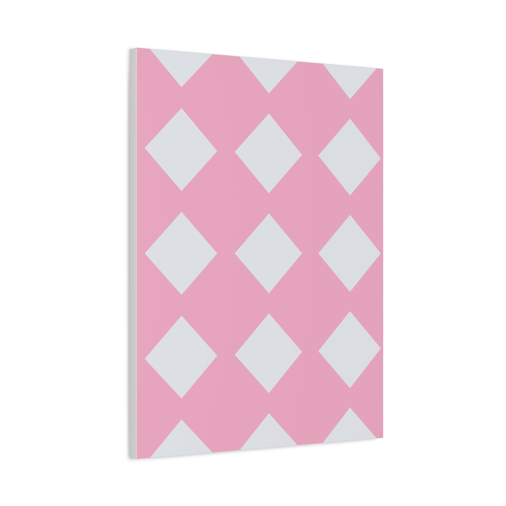 Pink & Grey Diamond Canvas Art Print