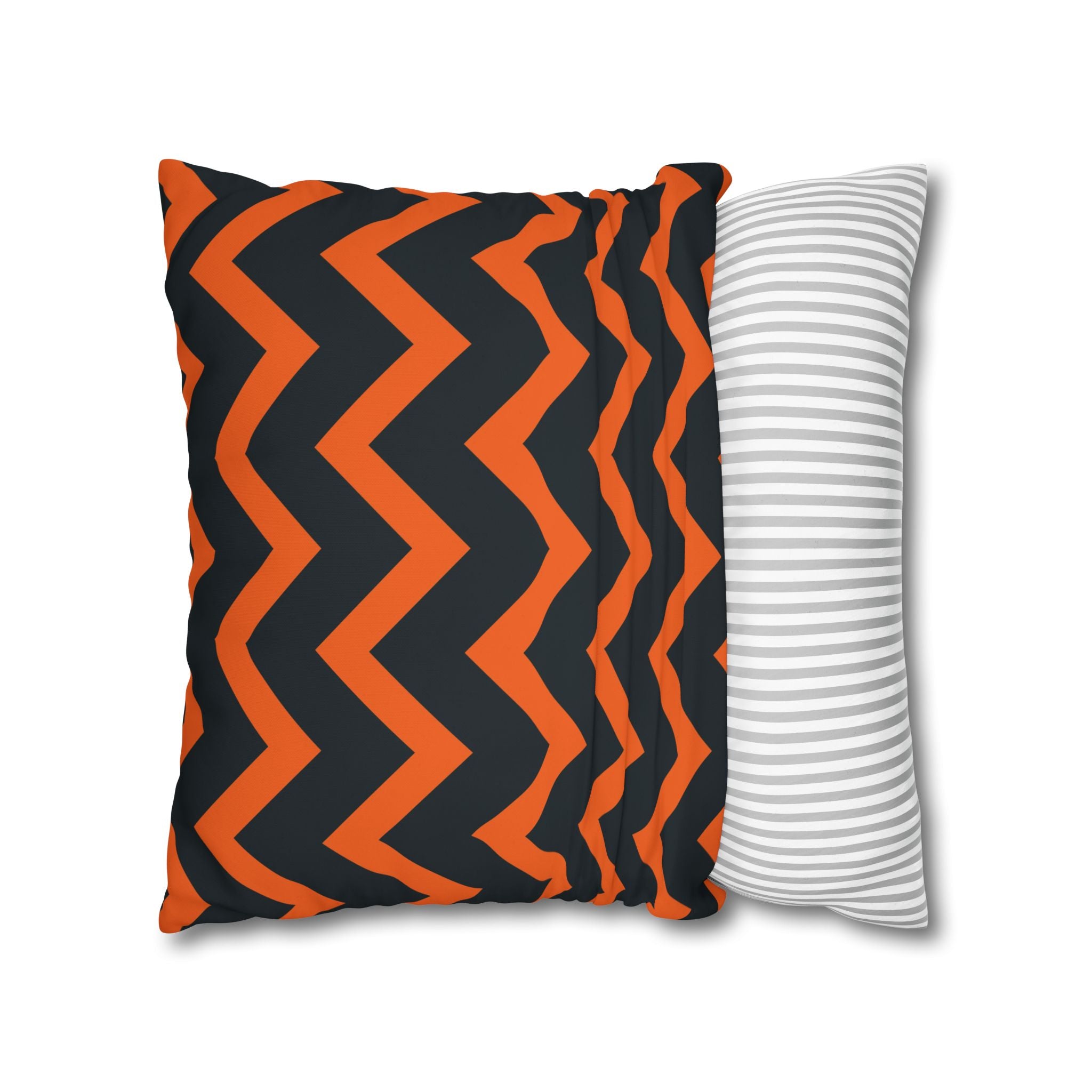 Chevron Stripe Pillowcase - Orange & Teal