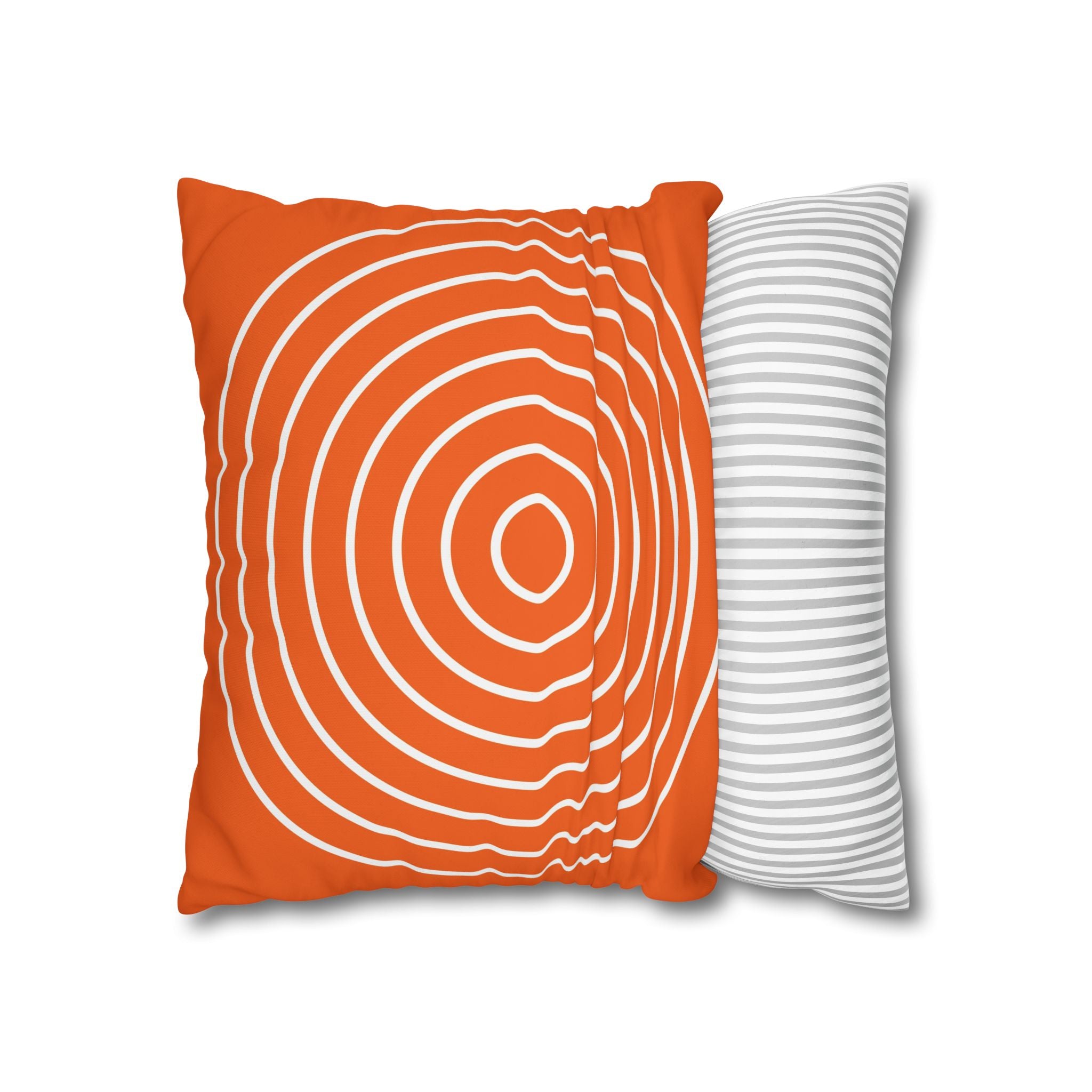 Orange & White Concentric Circles Pillowcase