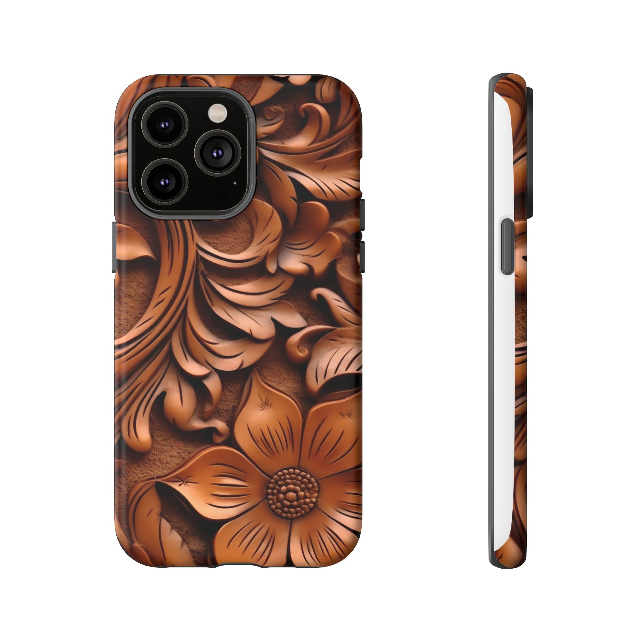 Baroque Floral Hexagon Stone iPhone Case