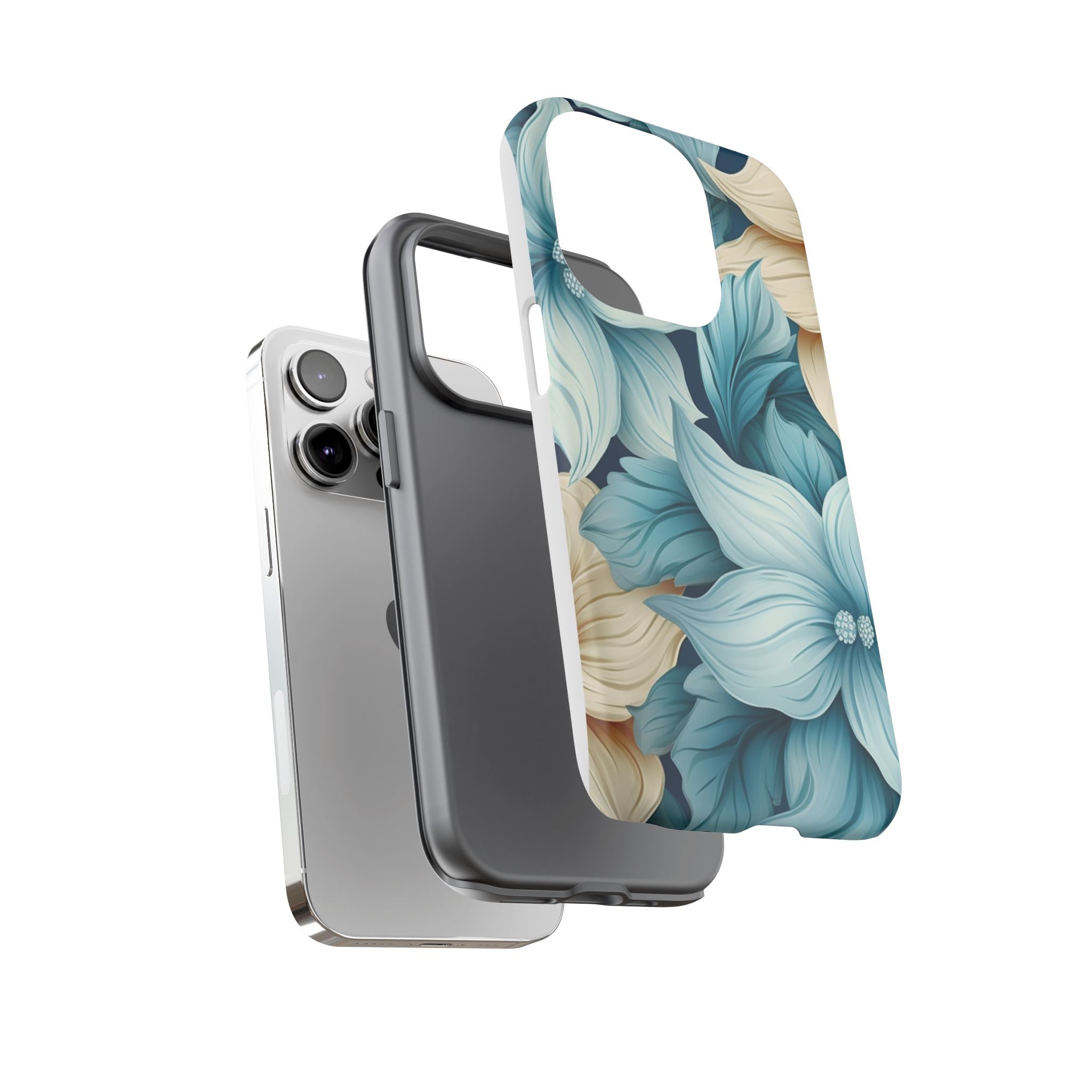 Teal Floral Hexagon iPhone Case - Rugged