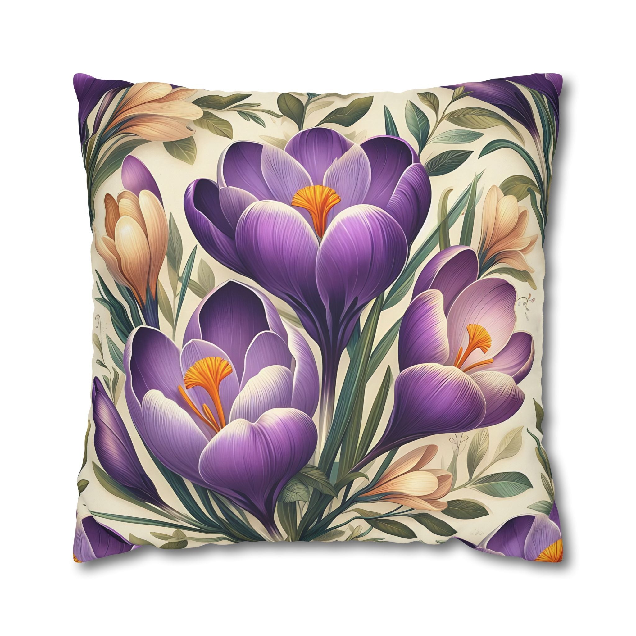 Purple Crocus Botanical Pillowcase