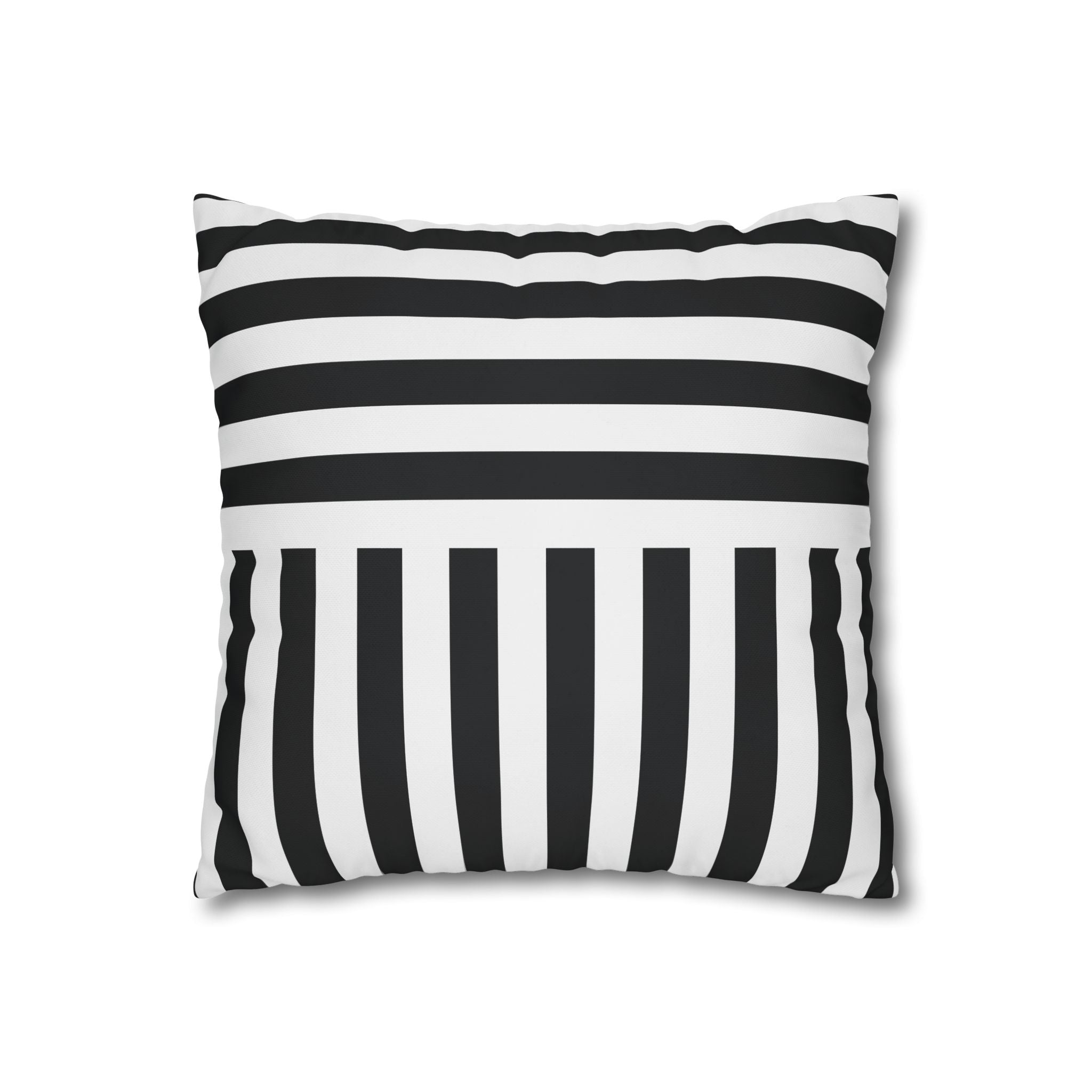 Geometric Black & White Stripe Pillowcase