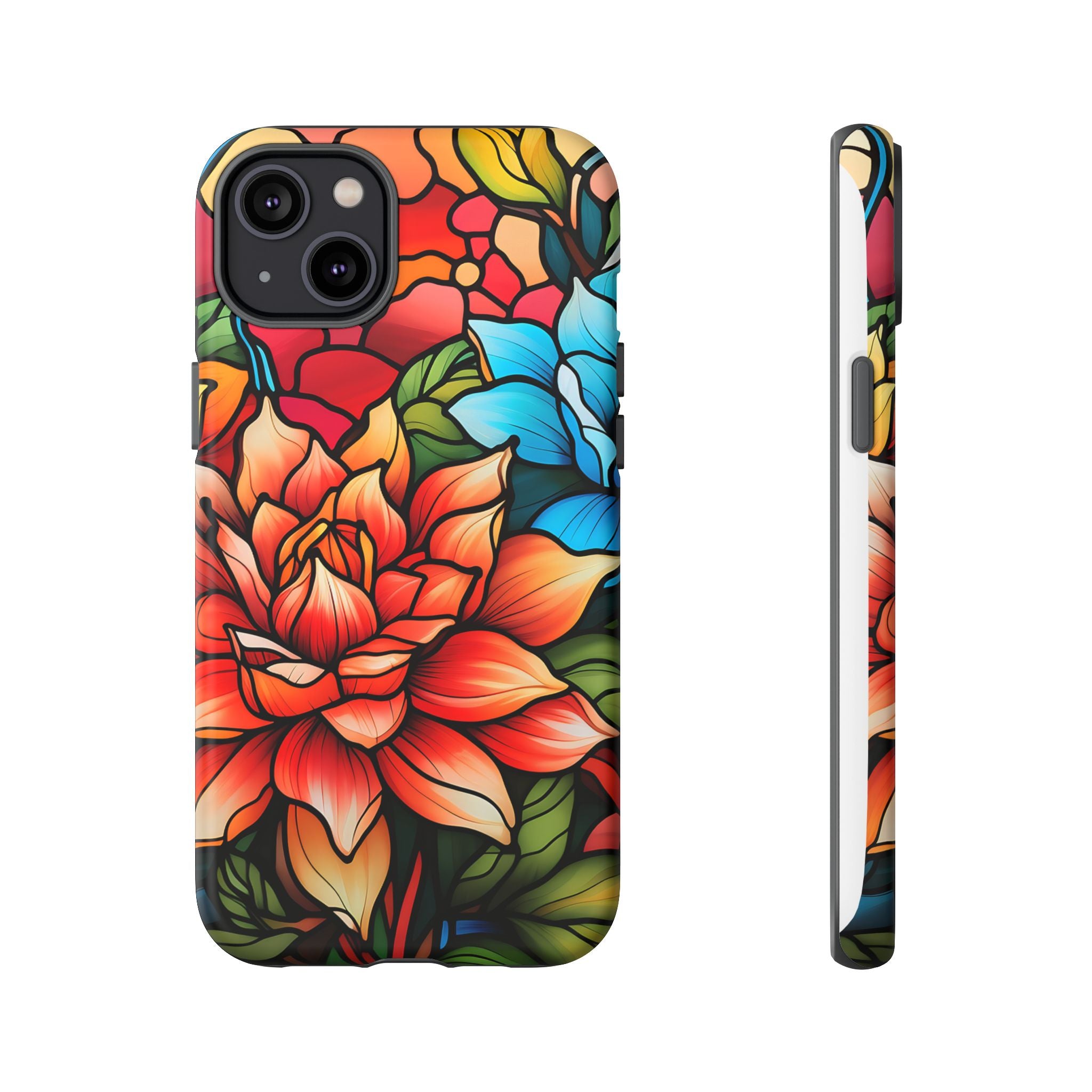 Stained Glass Floral iPhone Case - Hexagon Stone