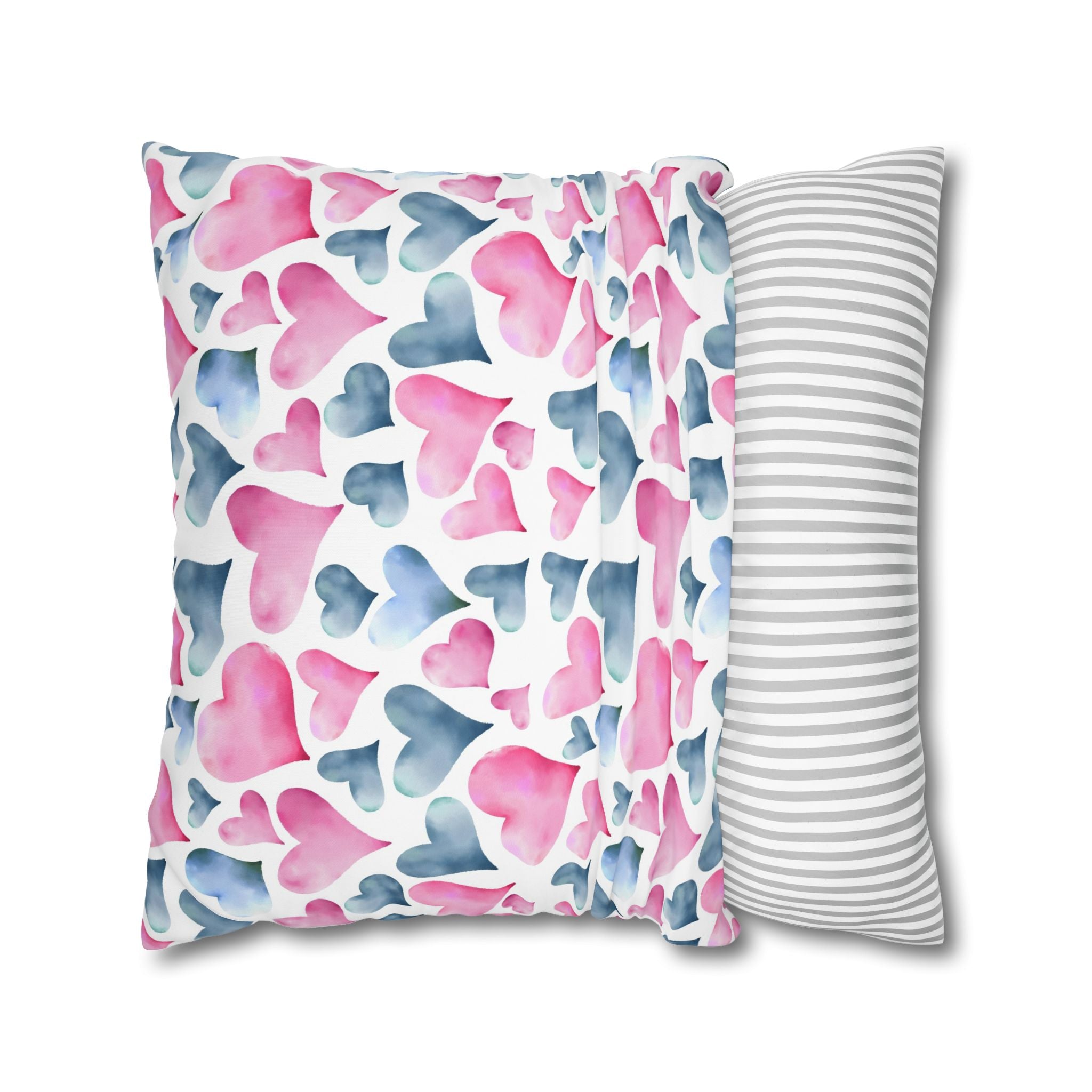 Watercolor Heart Pillowcase - Soft & Romantic