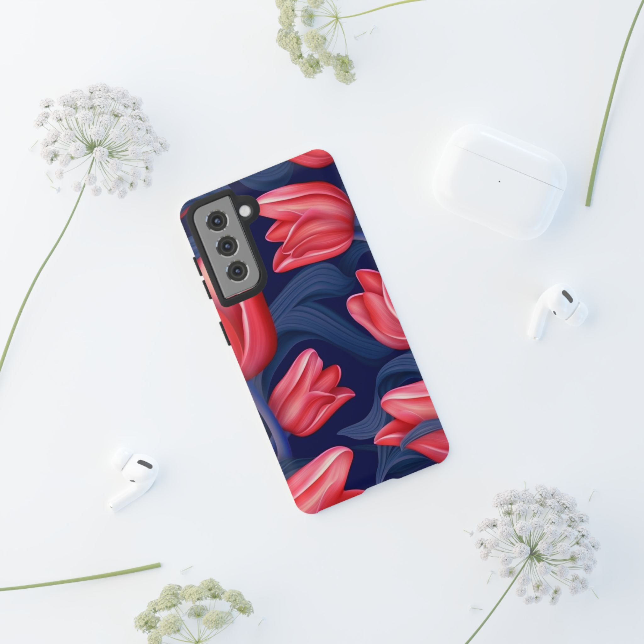 Red Tulip Samsung Case - Elegant Phone Cover