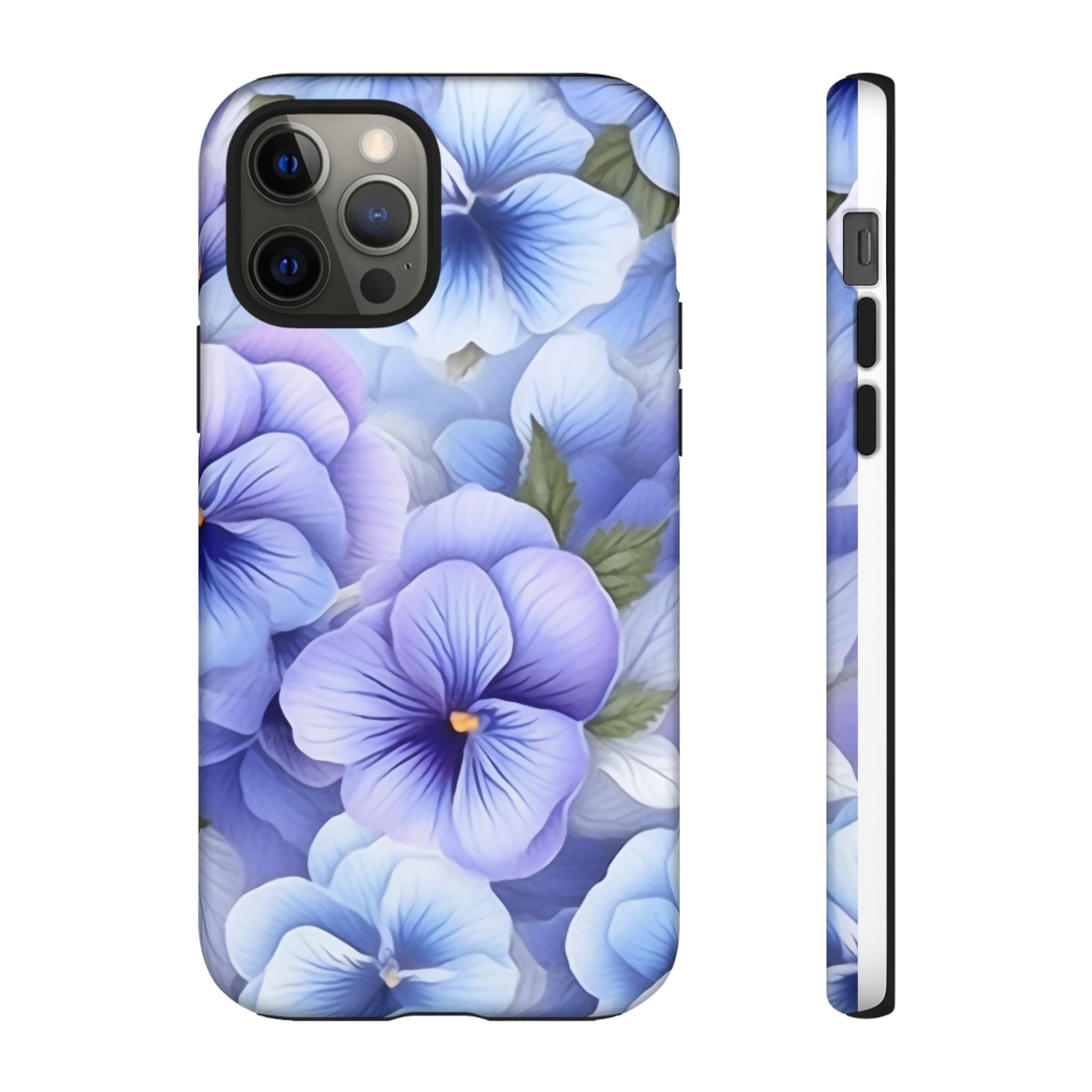 Dreamy Pansy Blue iPhone Case - Hexagon Stone