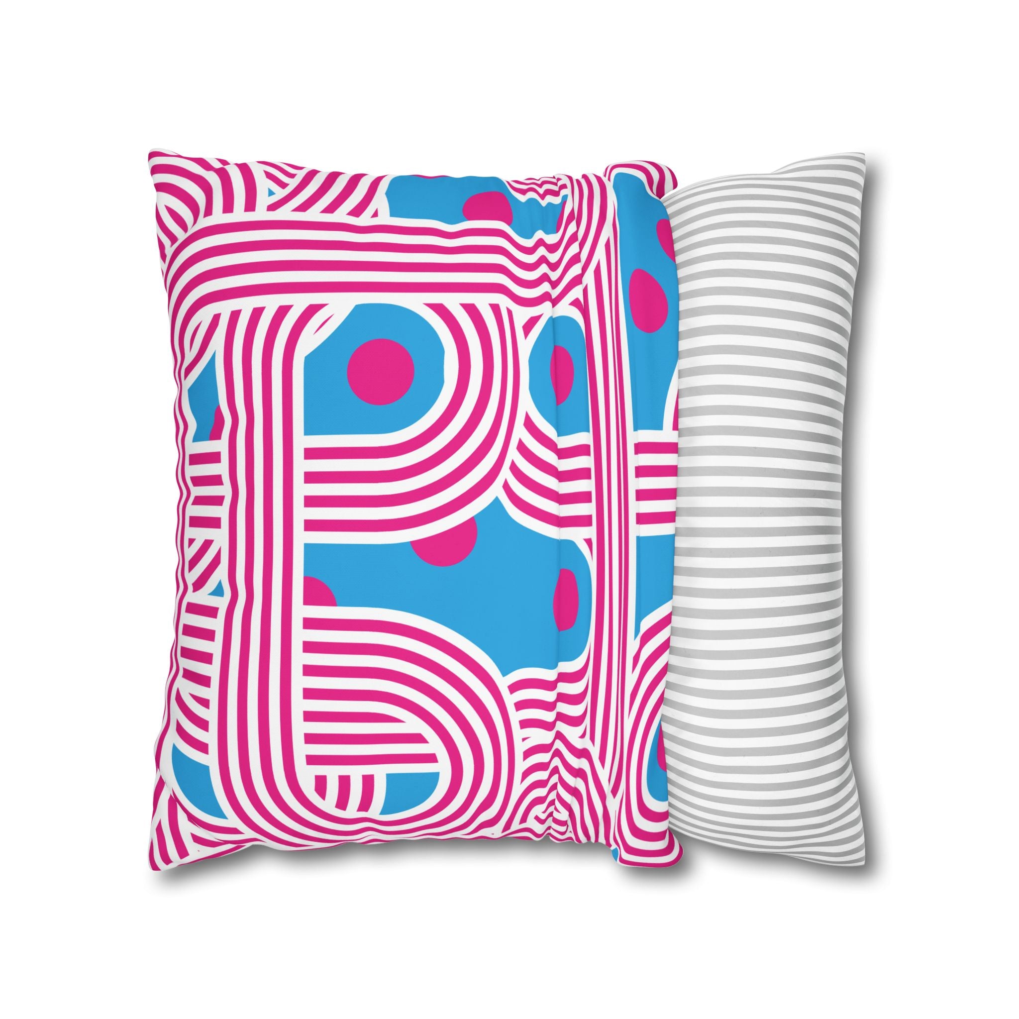 Retro Pink & Teal Geometric Pillowcase