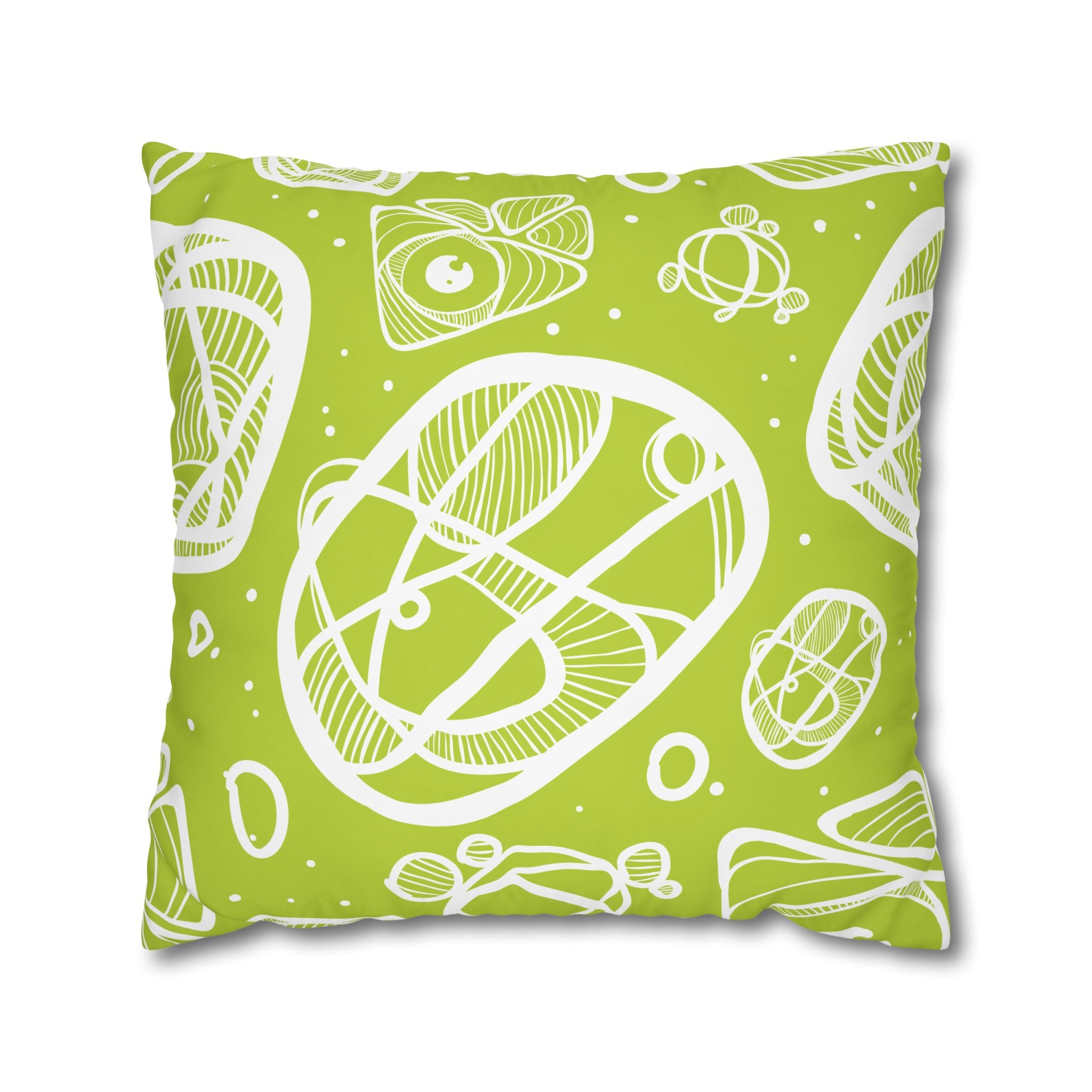 Lime Green Abstract Art Pillowcase