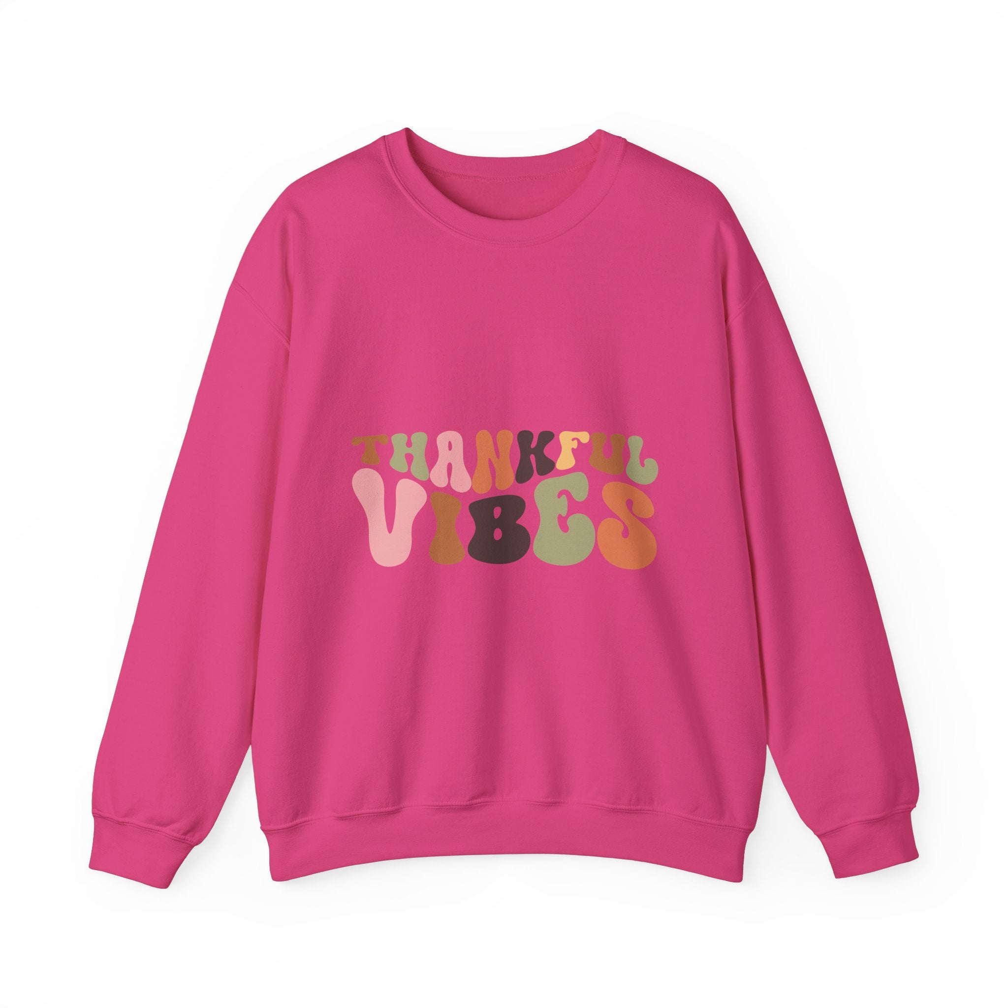 Thankful Vibes 70s Retro Thanksgiving Sweatshirt