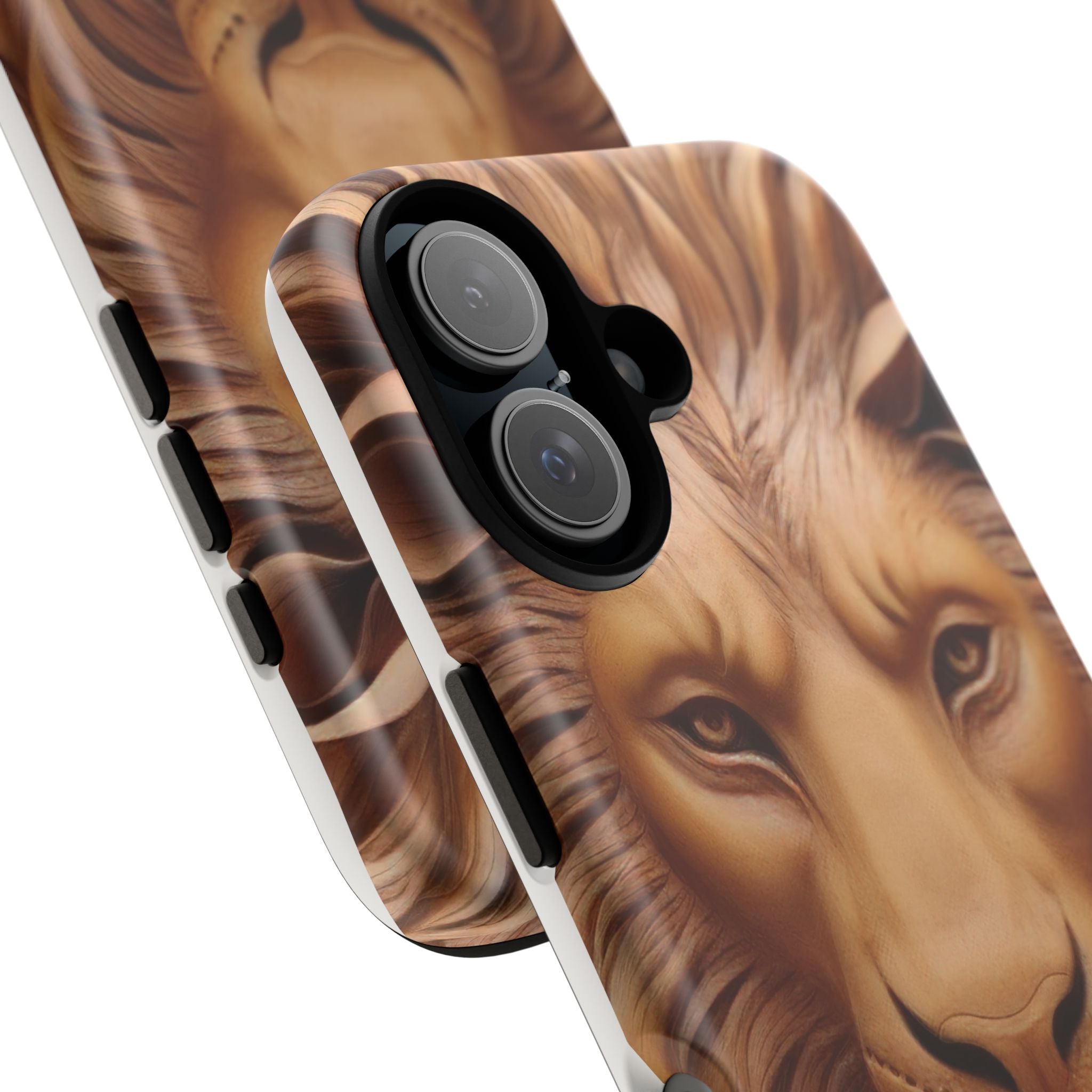 Majestic Lion Head Hexagon Stone iPhone Case