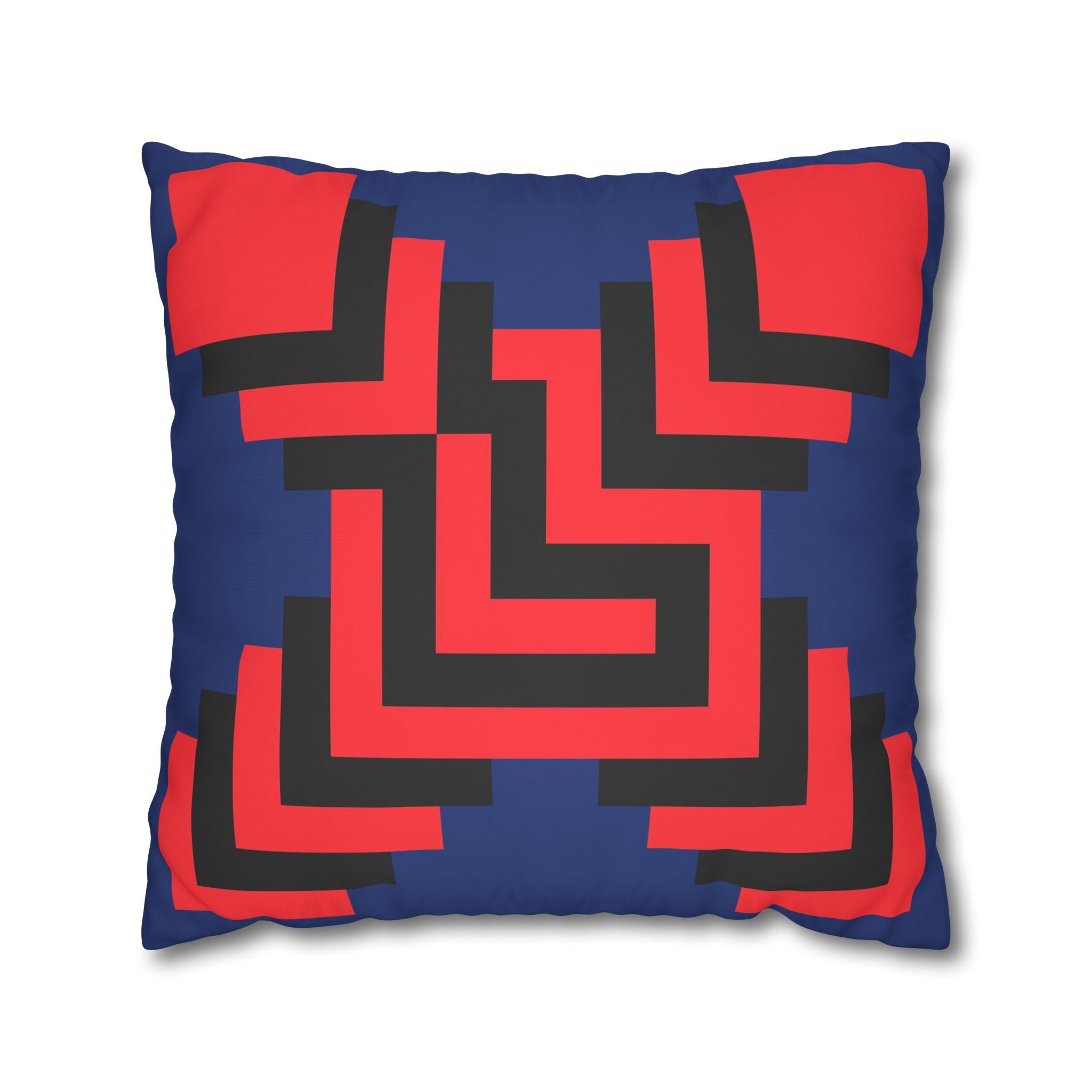 Geometric X Pillowcase - Coral & Black