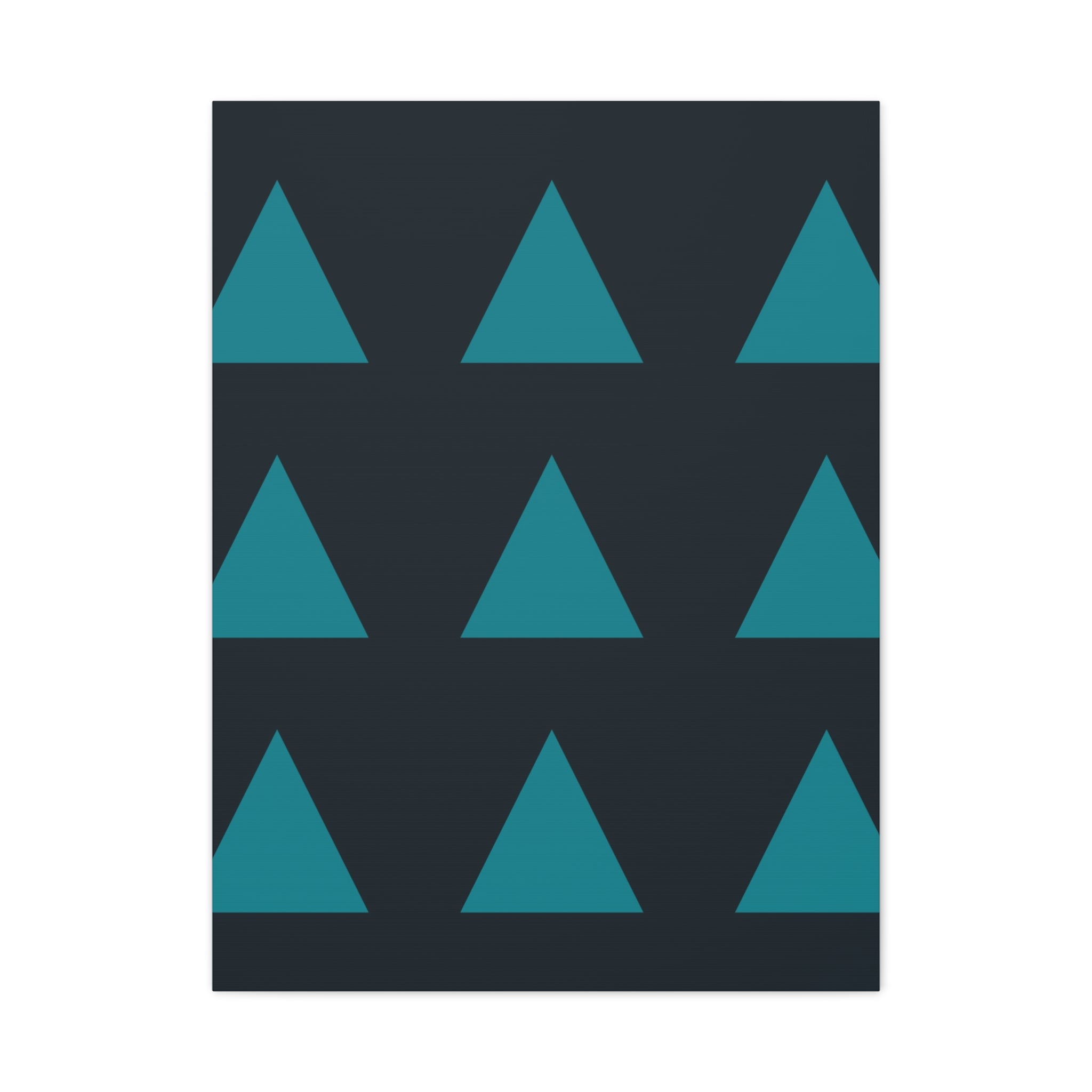 Teal Geometric Triangle Canvas Art