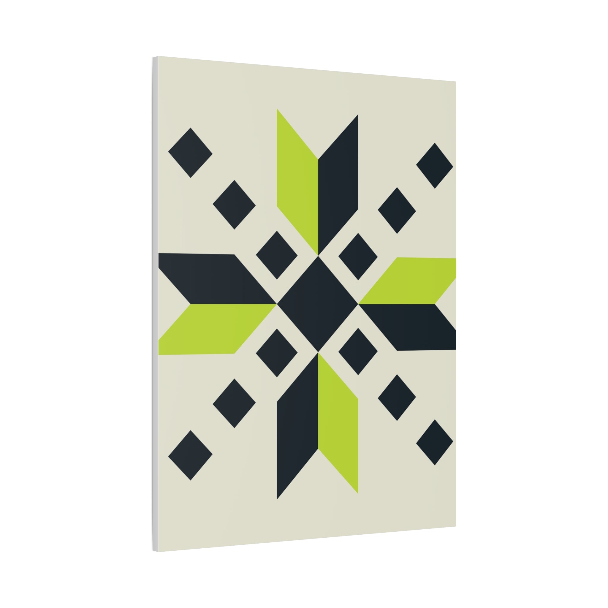 Geometric Green Starburst Canvas Art