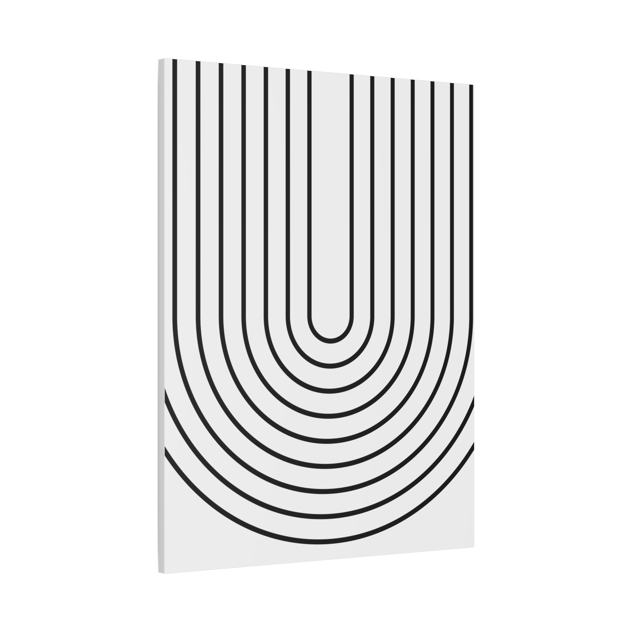 Minimalist Black U-Shape Art Canvas