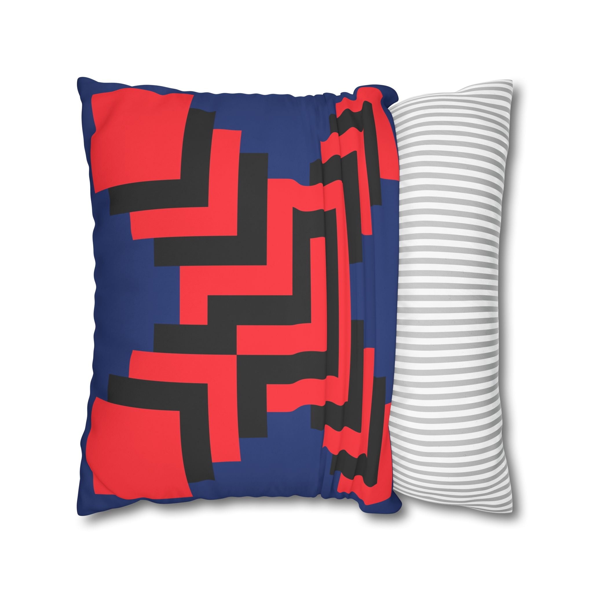 Geometric X Pillowcase - Coral & Black