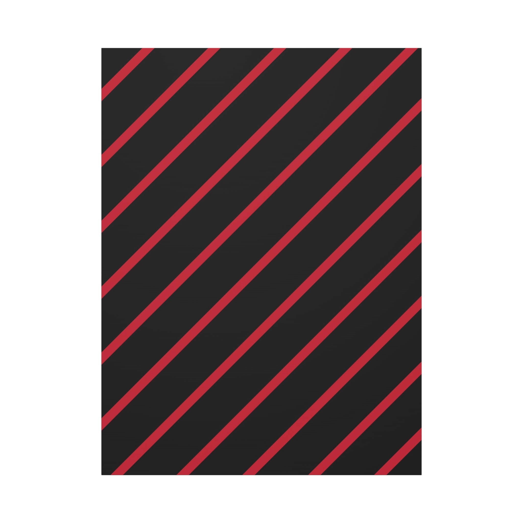 Crimson Diagonal Stripes Matte Canvas Art