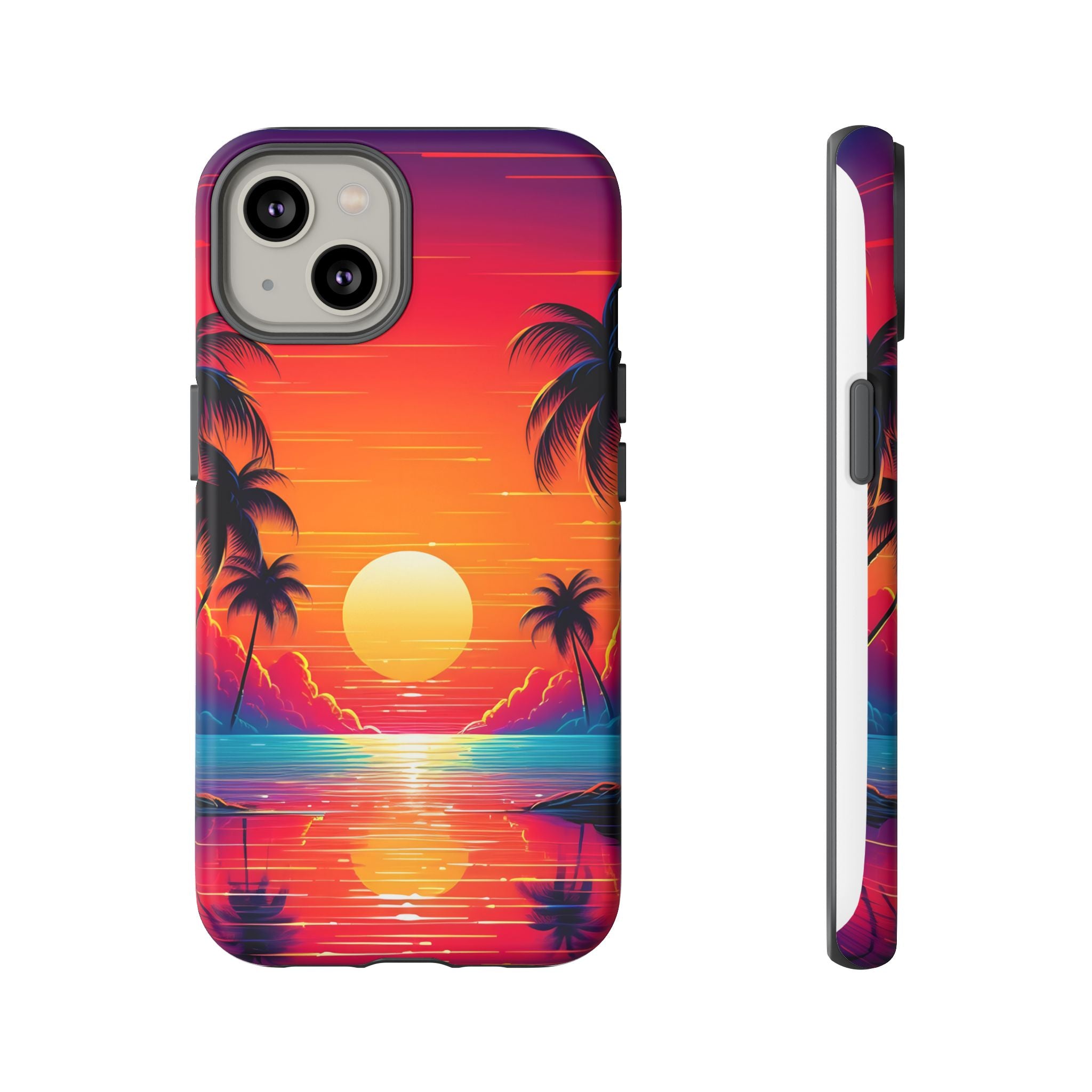 Sunset Palm Beach iPhone Case - Hexagon Stone