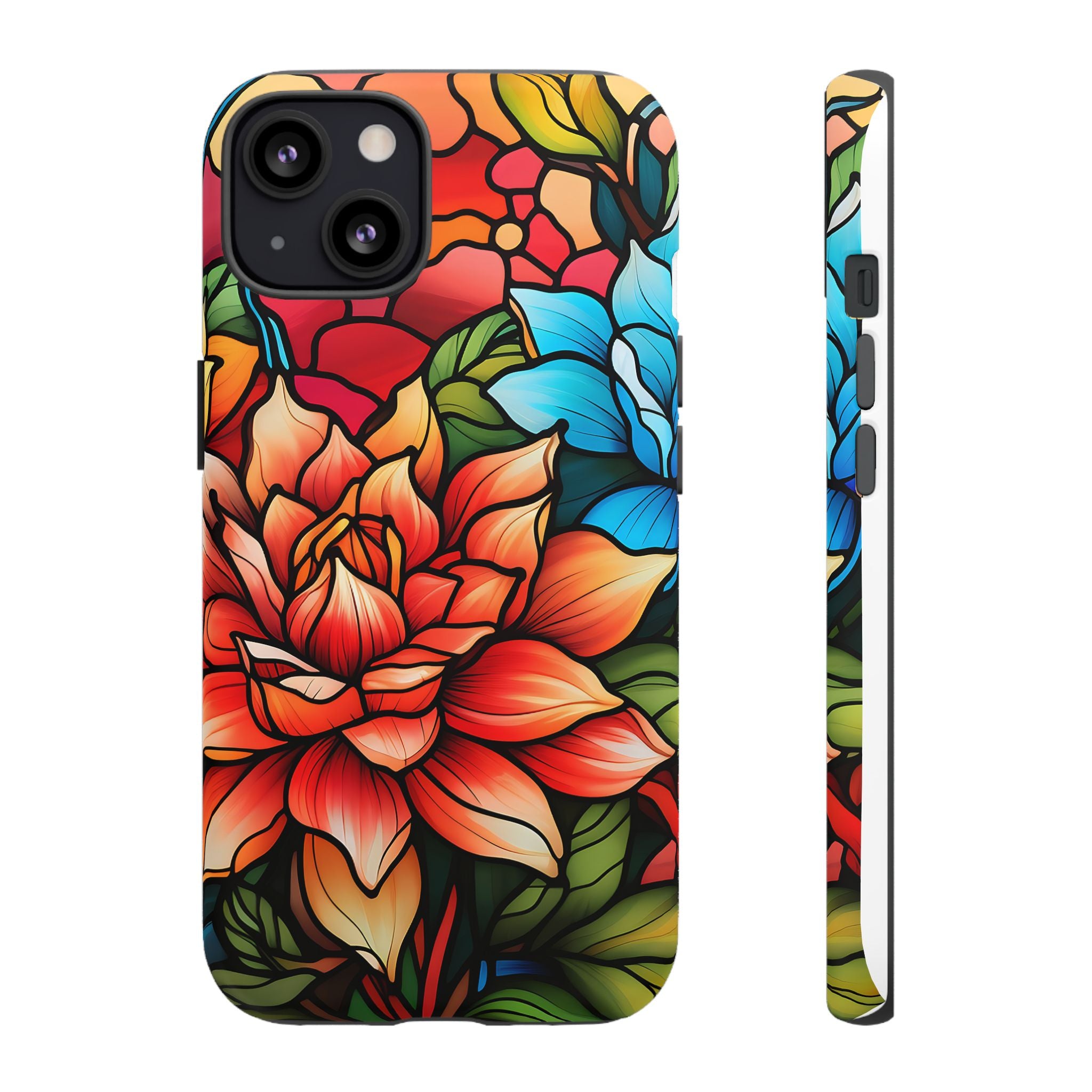 Stained Glass Floral iPhone Case - Hexagon Stone