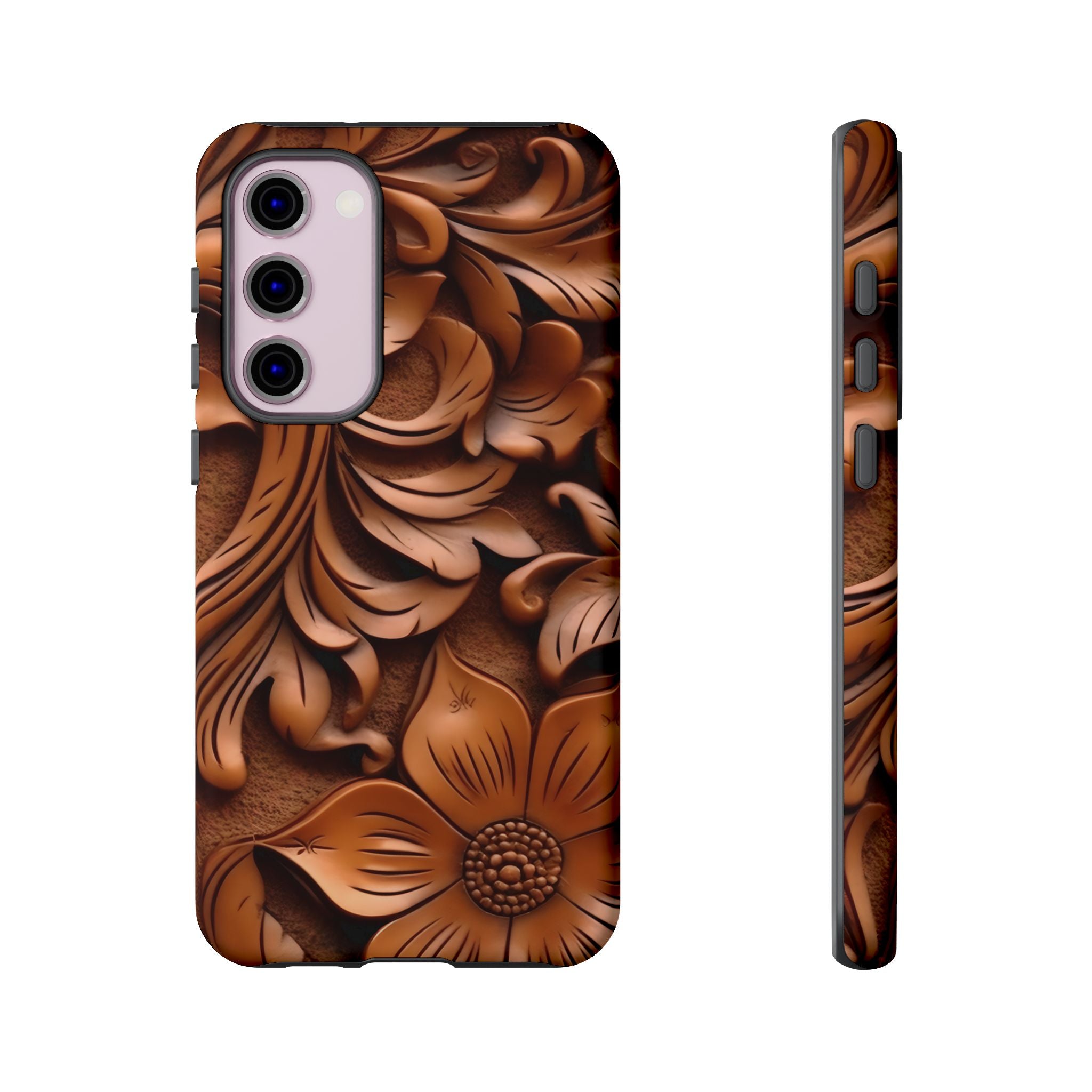 Baroque Floral Wood Samsung Case