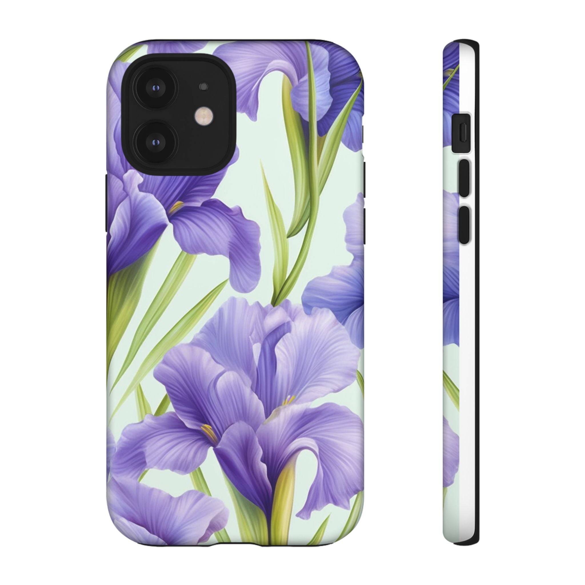 Purple Iris Floral iPhone Case - Hexagon Stone