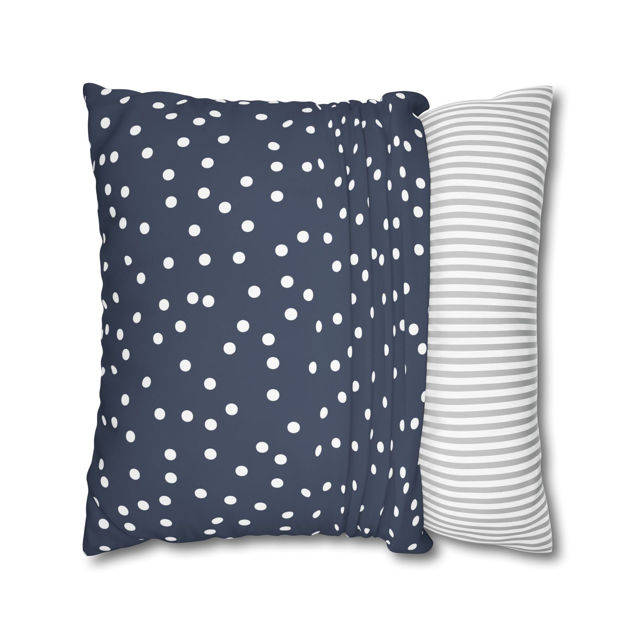 Navy Blue Polka Dot Pillowcase