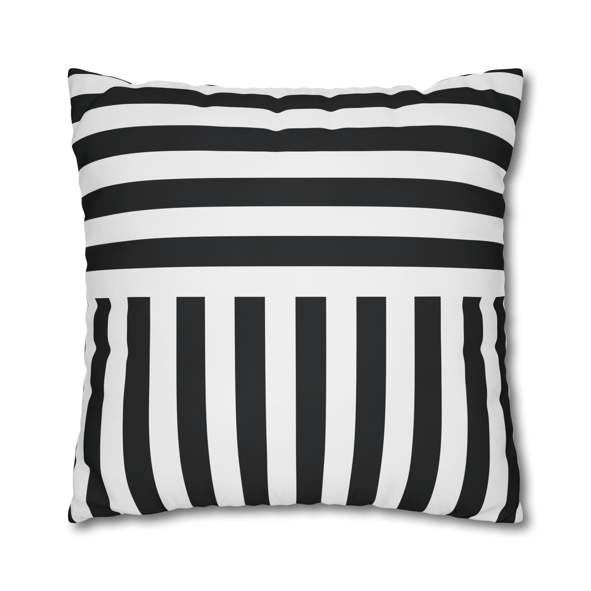 Geometric Black & White Stripe Pillowcase