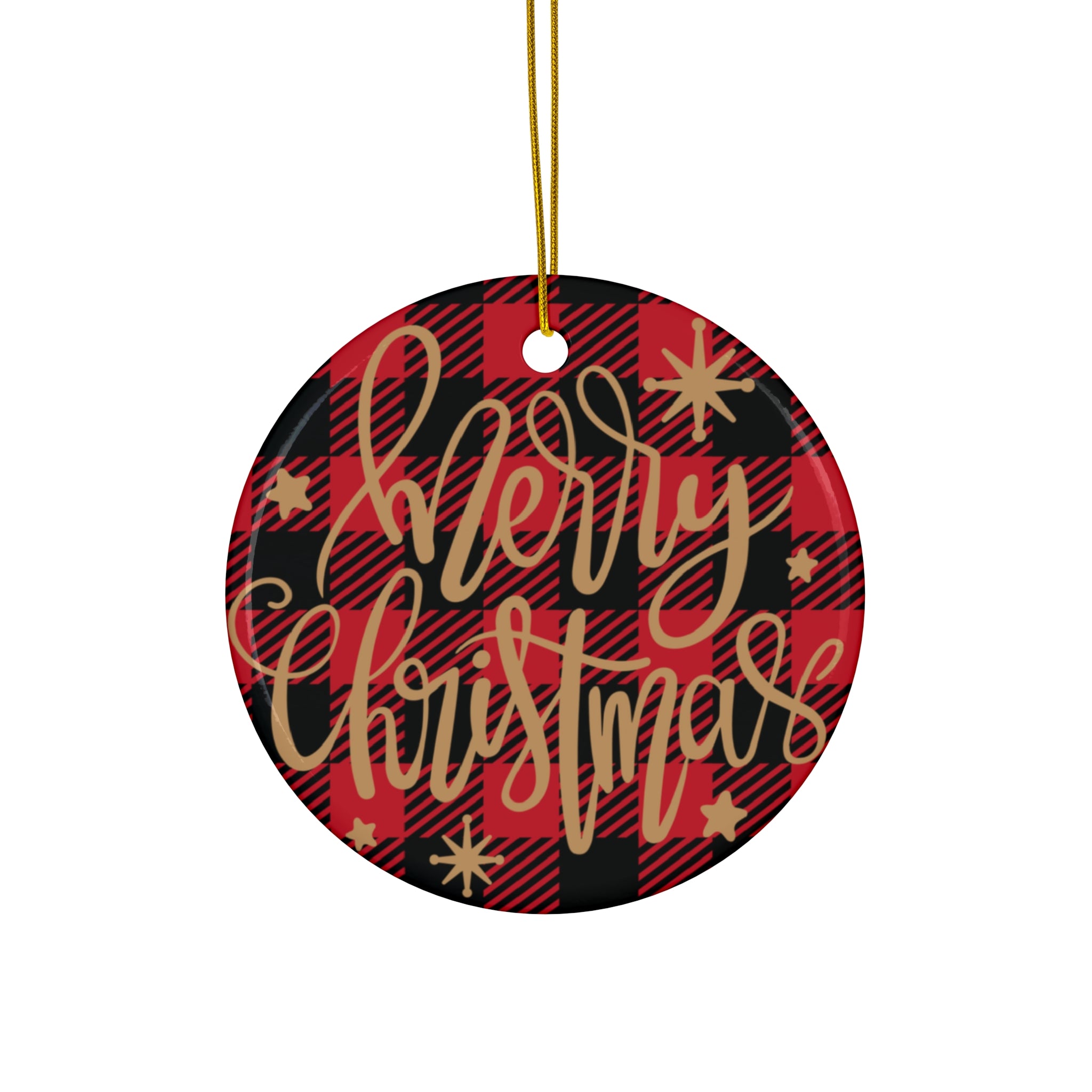 Buffalo Plaid Merry Christmas Ornament