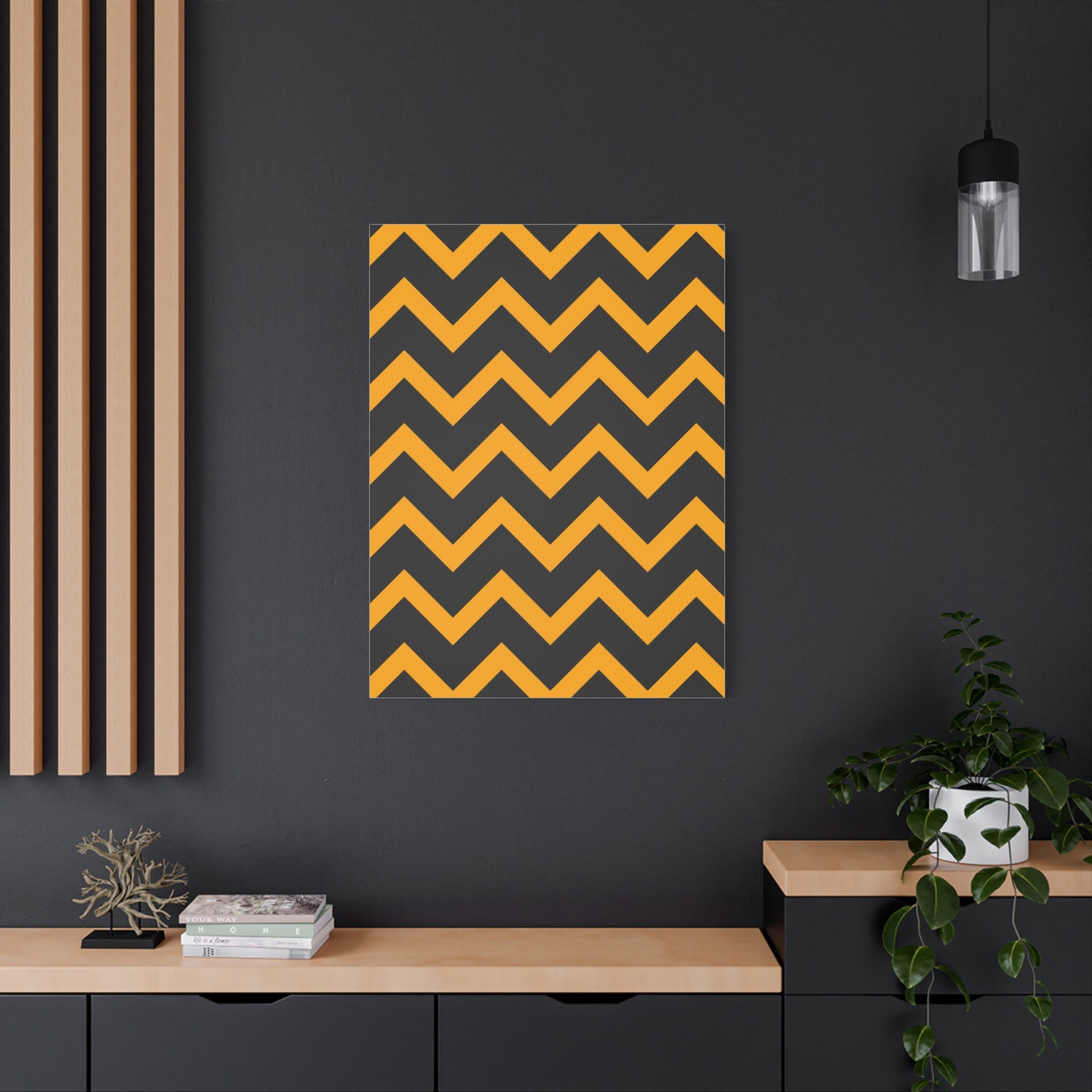 Bold Zigzag Geometric Canvas Art