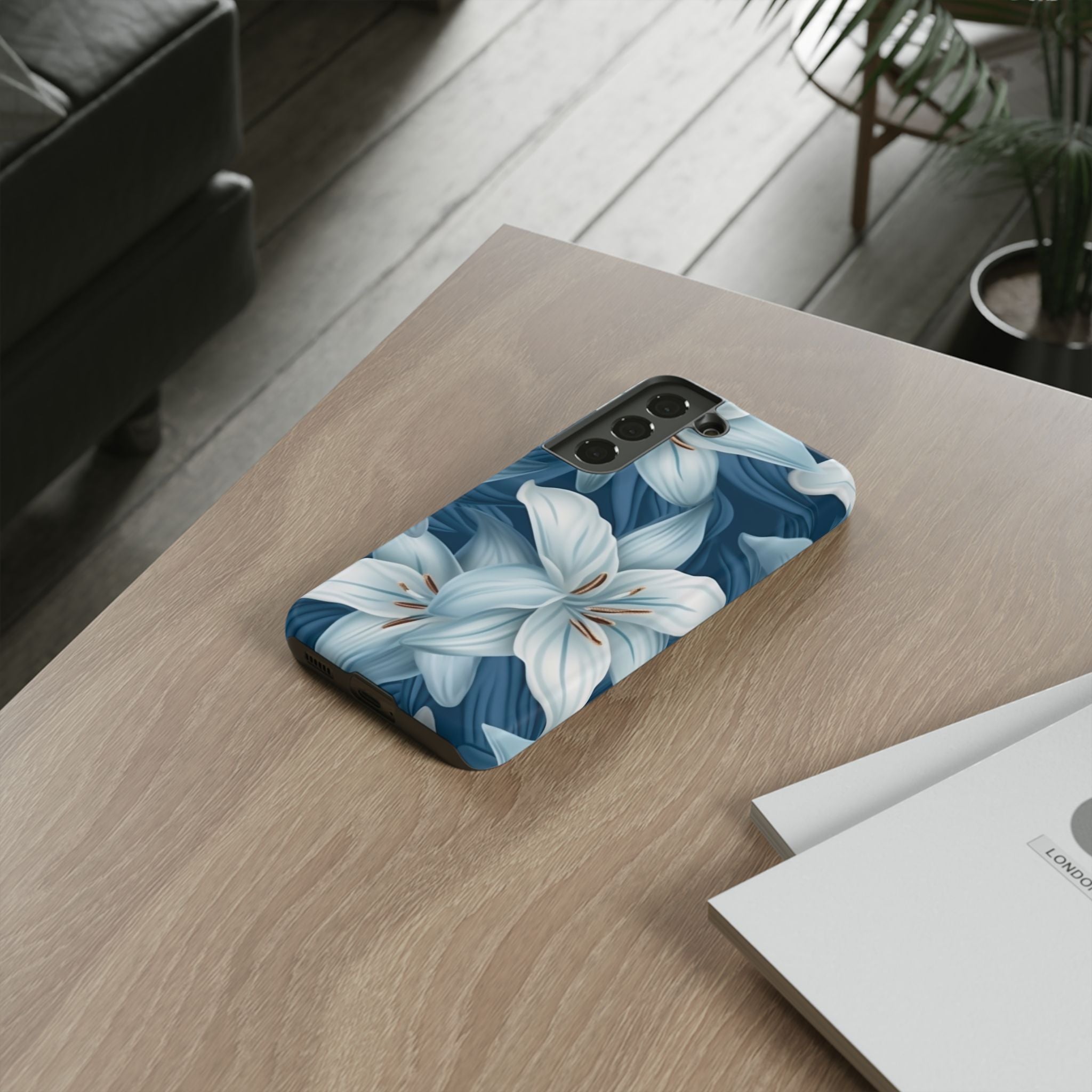 Pastel Blue Lily Samsung Phone Case