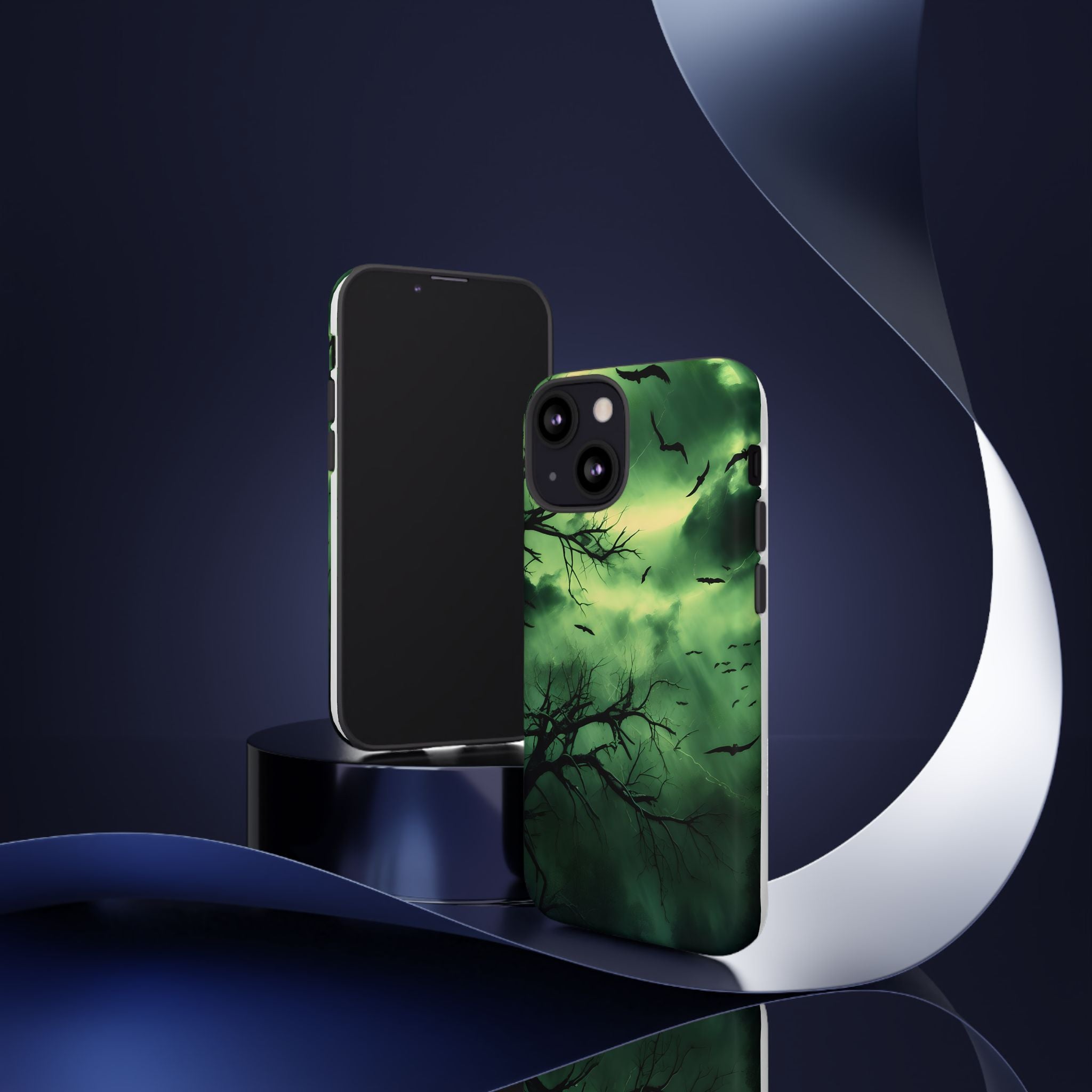 Gothic Green Forest iPhone Case - Hexagon Stone