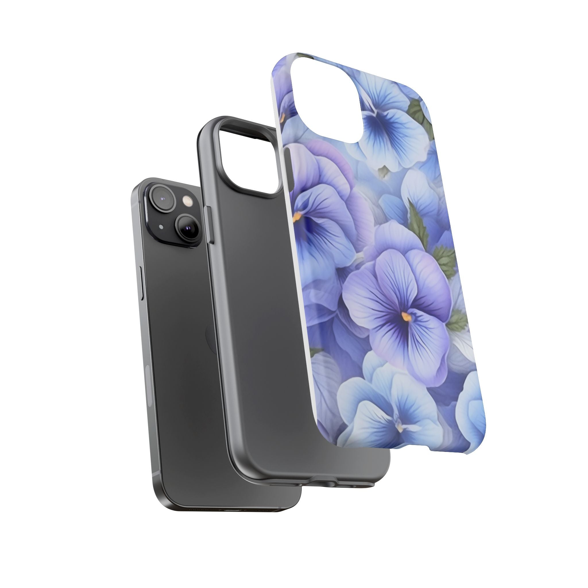 Dreamy Pansy Blue iPhone Case - Hexagon Stone