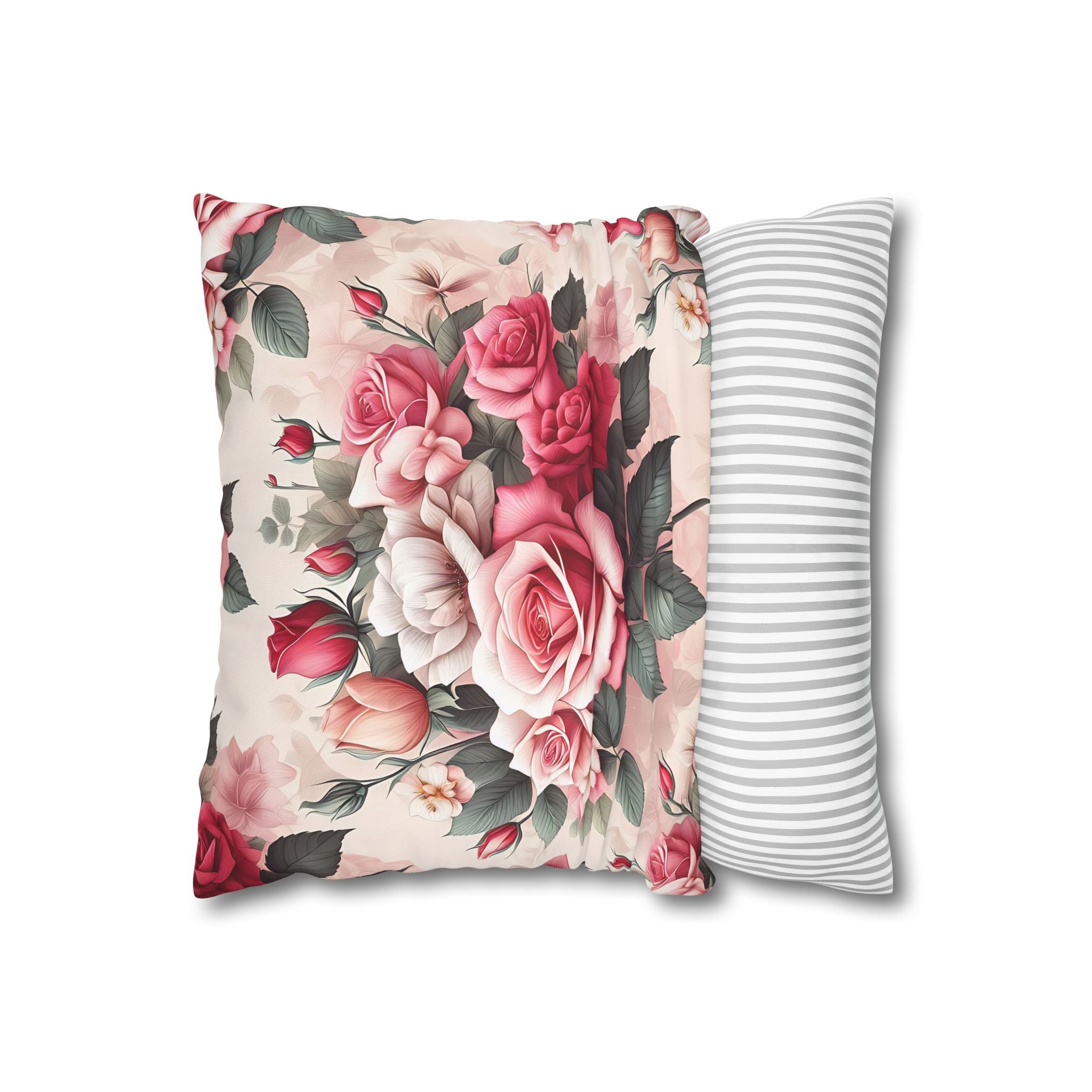 Pink Rose Pillowcase - Romantic Floral Design