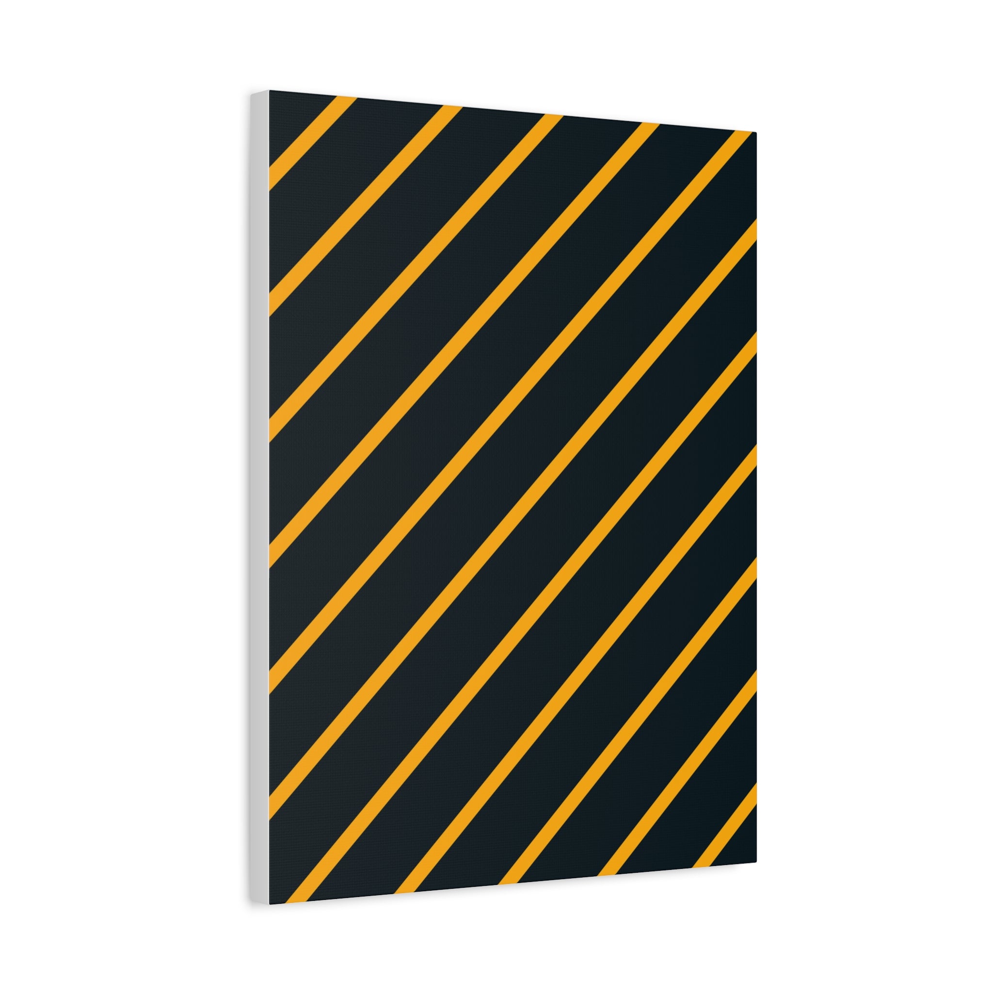 Bold Orange Diagonal Stripes Matte Canvas Art