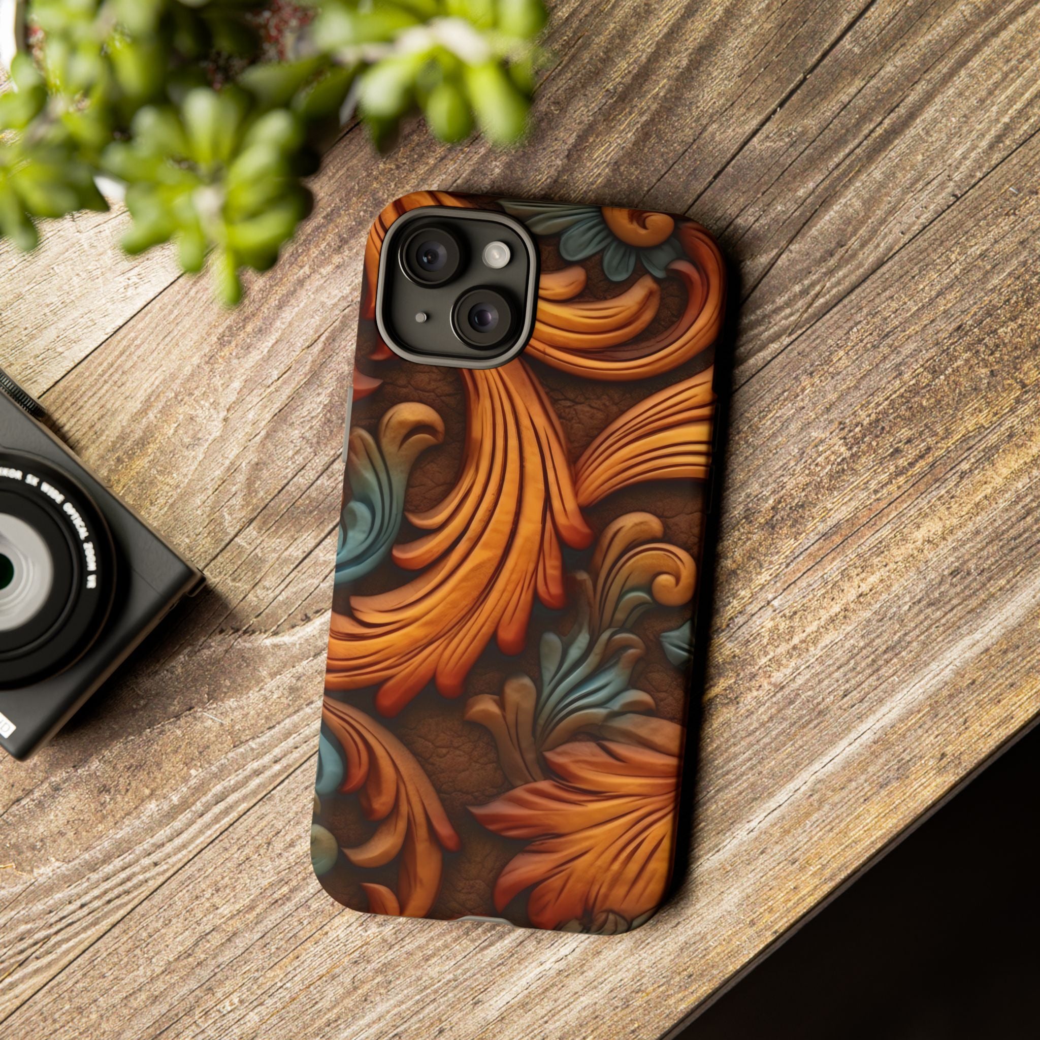 Baroque Copper iPhone Case - Hexagon Stone