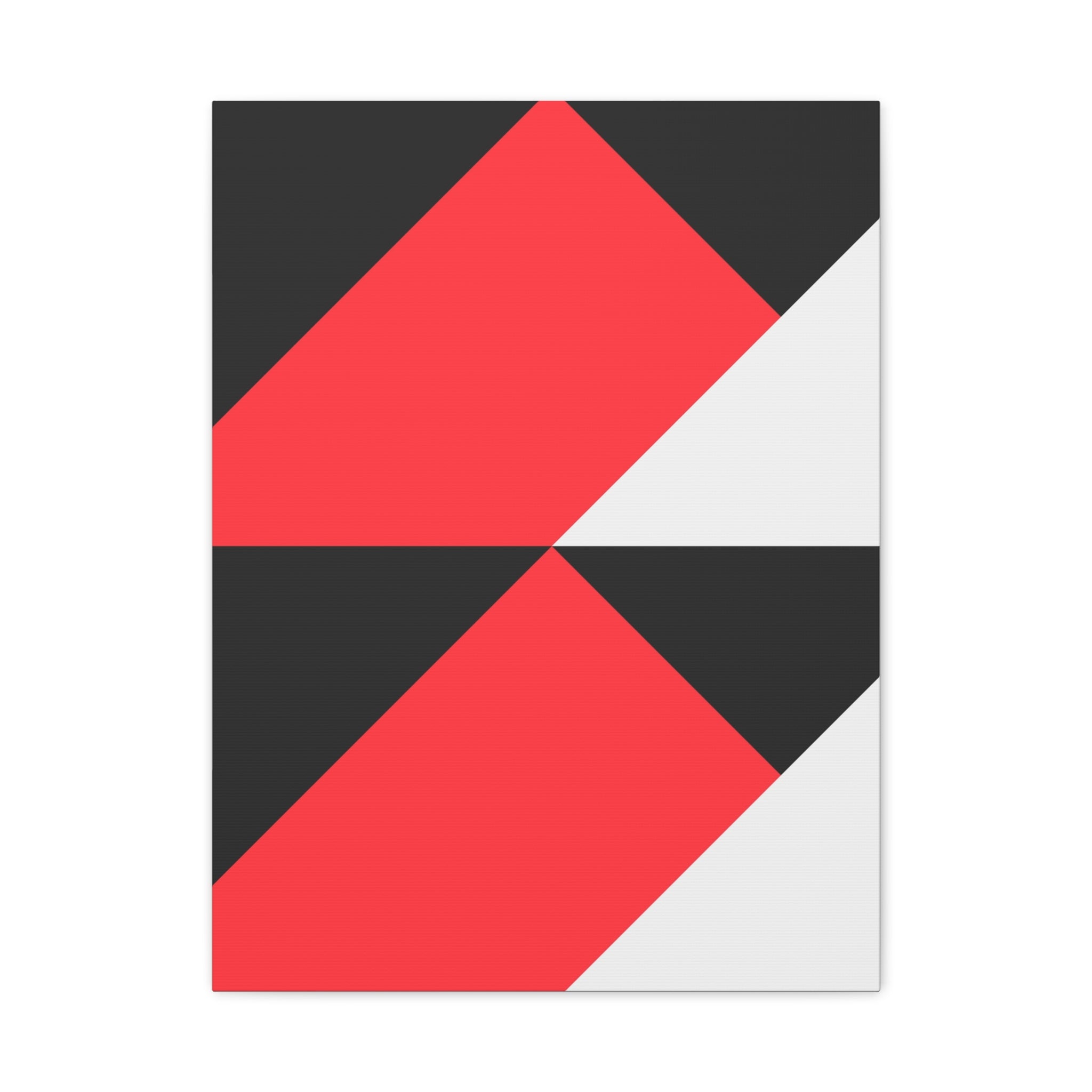 Geometric Red & Gray Canvas Art