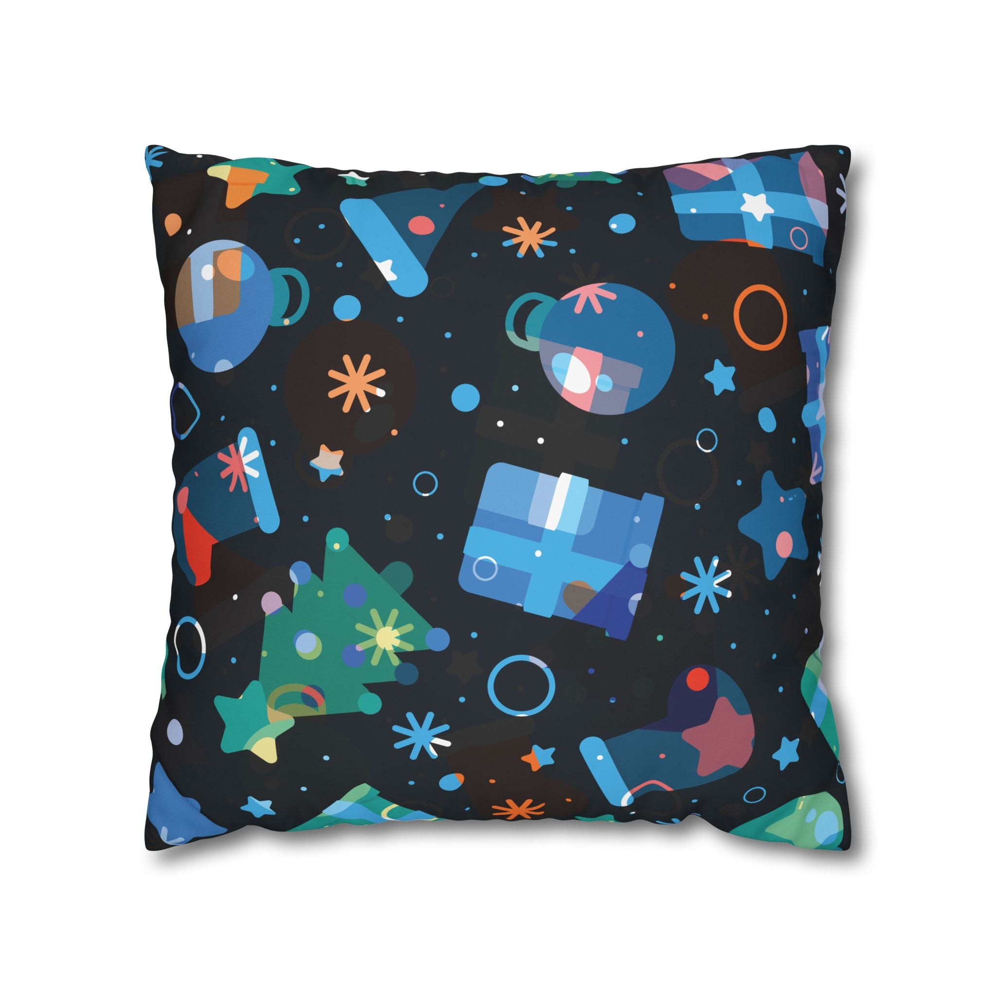 Navy Blue Christmas Pillowcase - Festive Minimalist Design