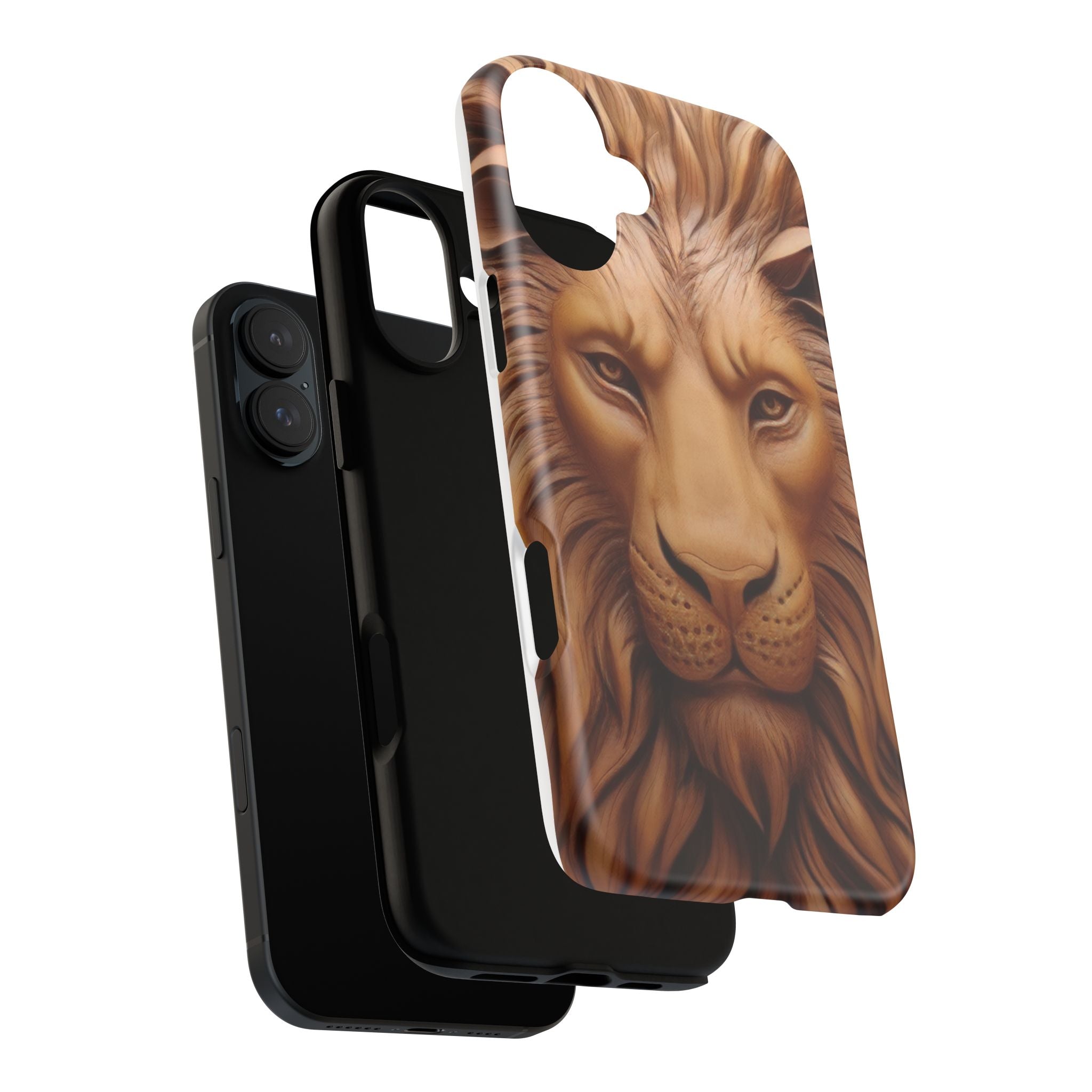 Majestic Lion Head Hexagon Stone iPhone Case