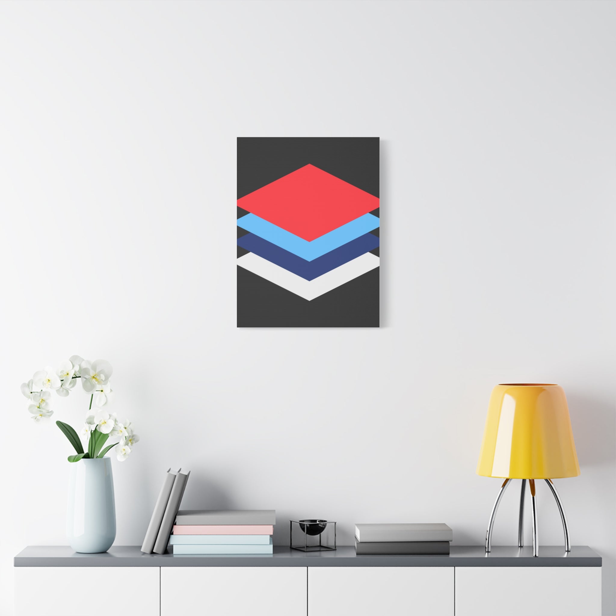 Layered Diamonds Matte Canvas Art Print