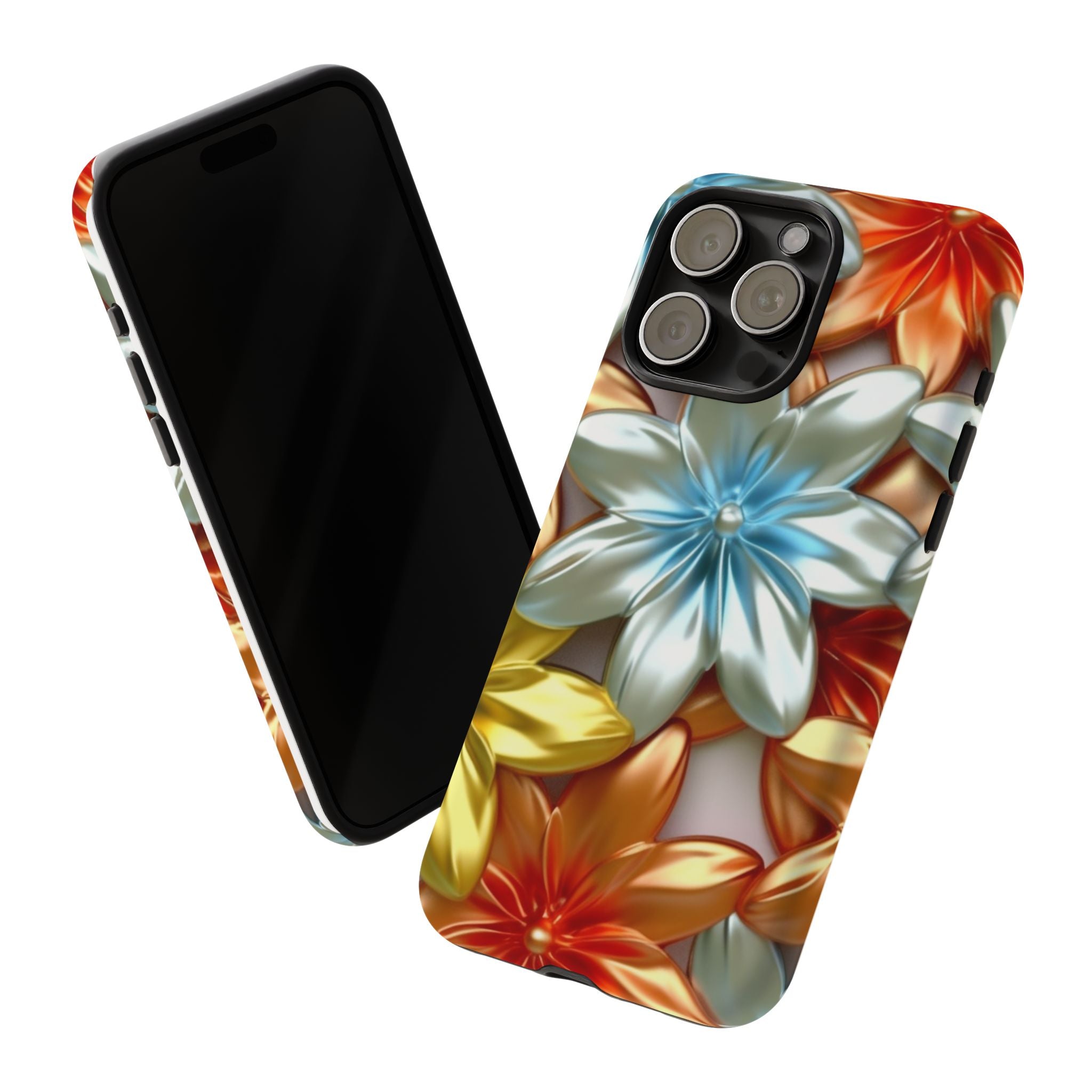 Metallic Flower Hexagon iPhone Case - Rugged