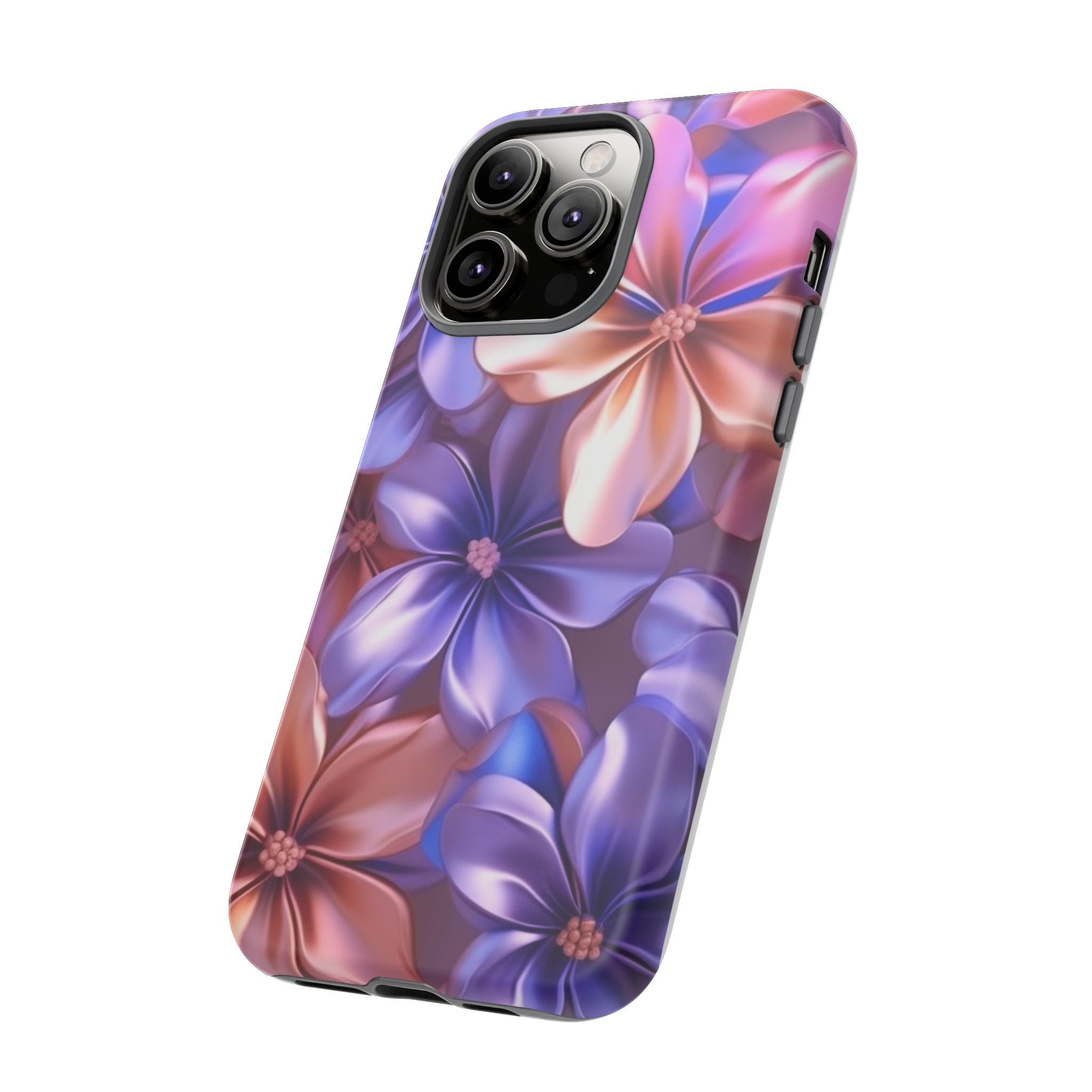 Metallic Flower iPhone Case - Rugged Hexagon Stone