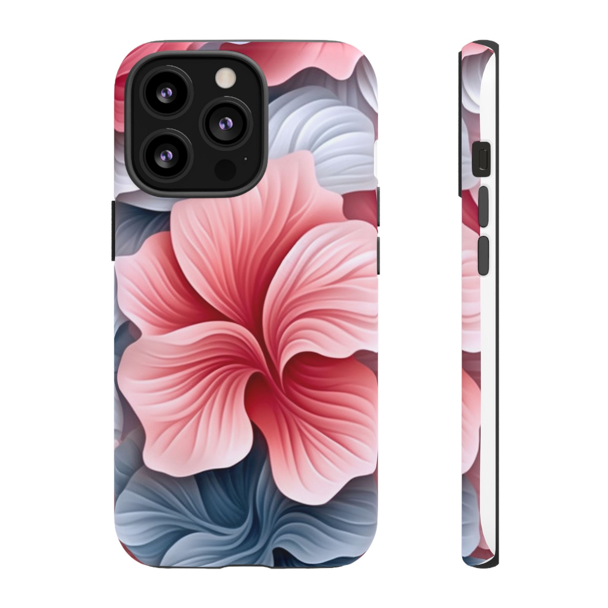 Abstract Floral Pink iPhone Case - Hexagon Stone