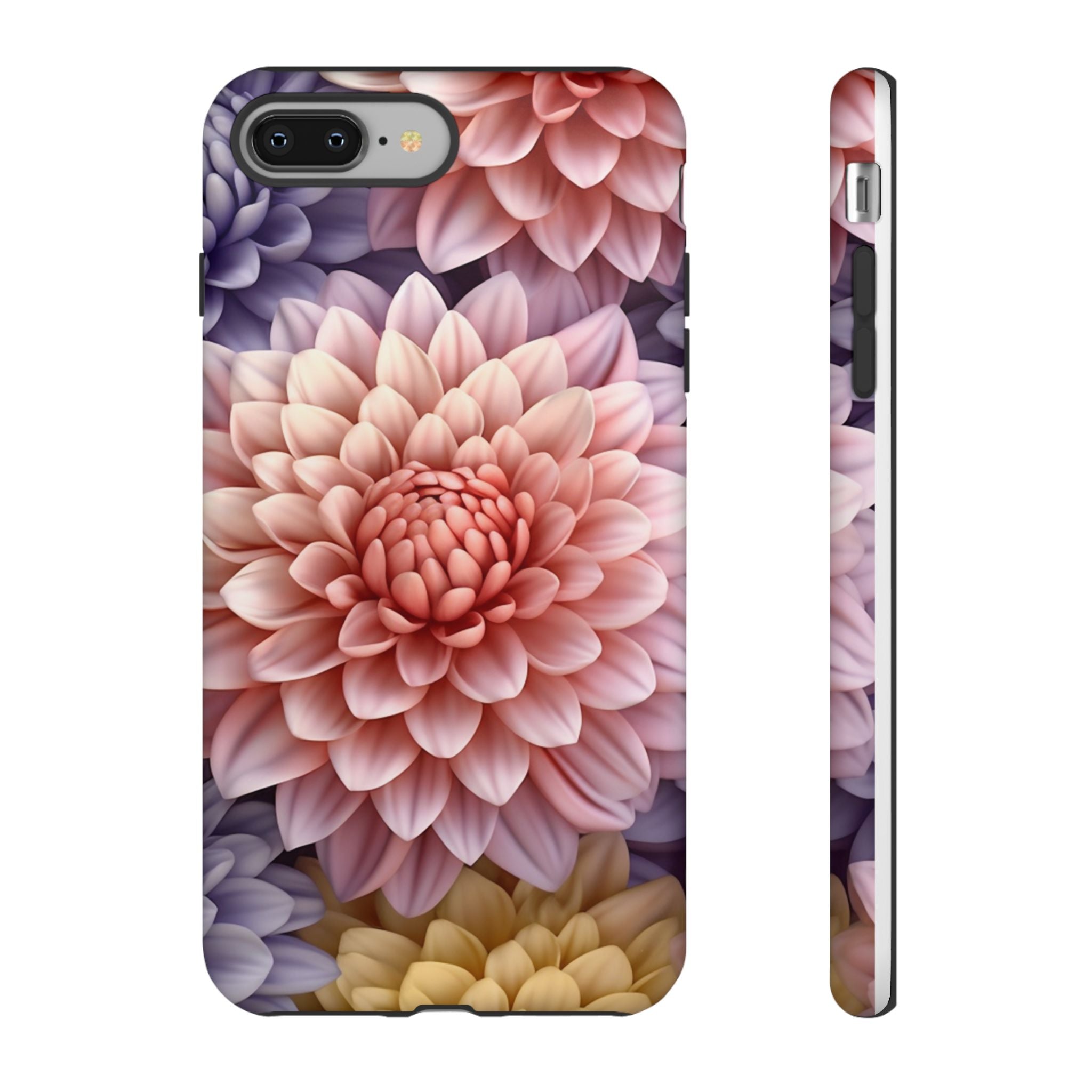 Dahlia Bloom Hexagon Stone iPhone Case