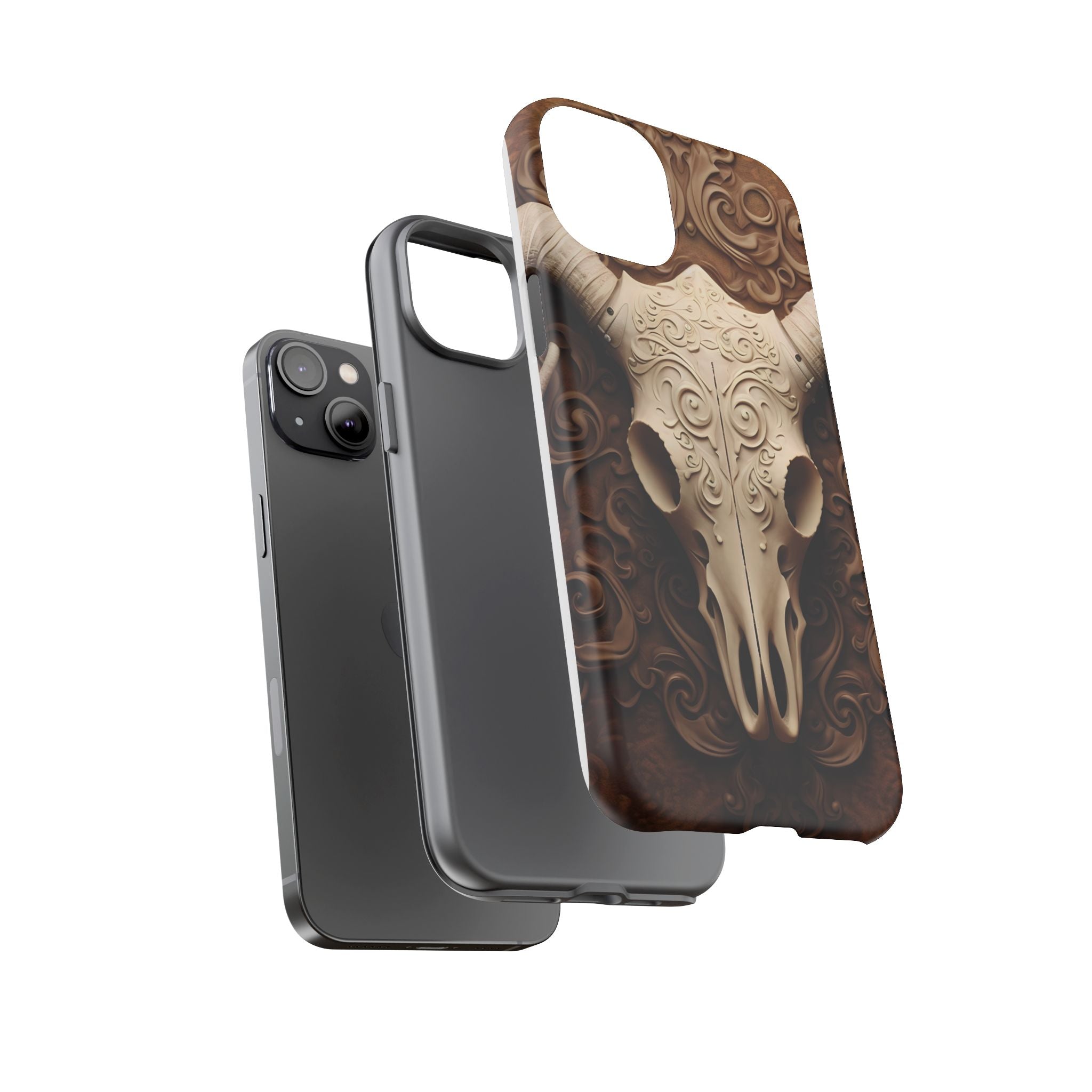 Baroque Ram Skull Hexagon Stone iPhone Case